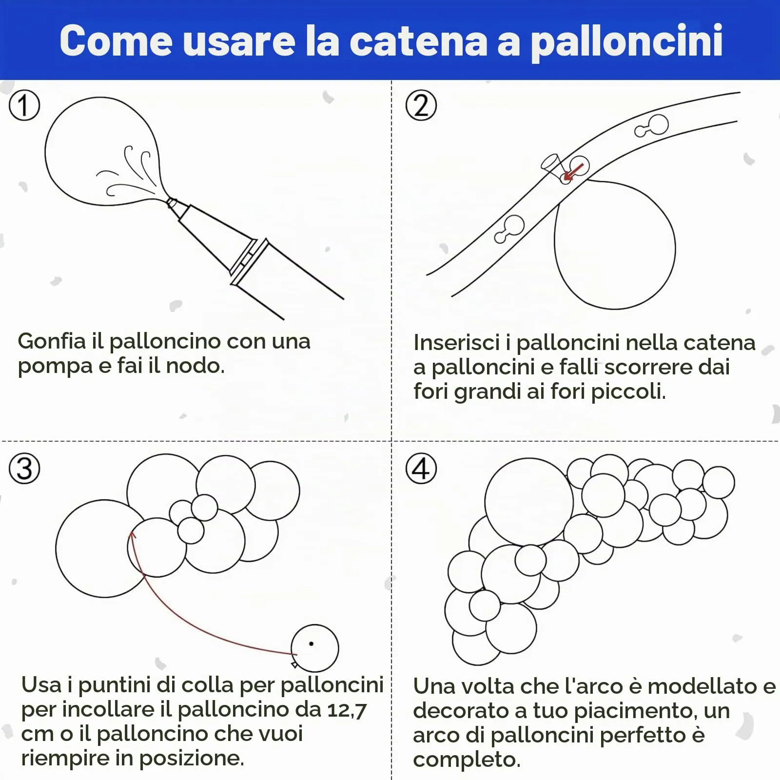 Ousuga Kit Arco di Palloncini Blu Scuro, 106 pezzi (5, 10, 12, 18 pollici) con Nastro e Accessori - immagine 7