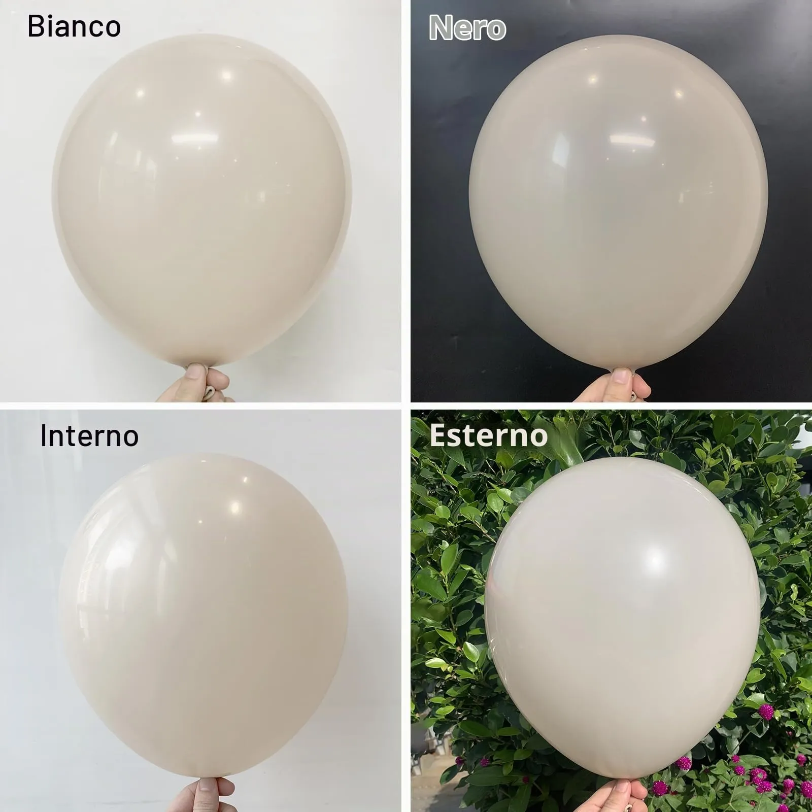 Ousuga Kit Arco di Palloncini Bianchi Sabbia, 106 pezzi (5, 10, 12, 18 pollici) con Nastro e Accessori - immagine 3