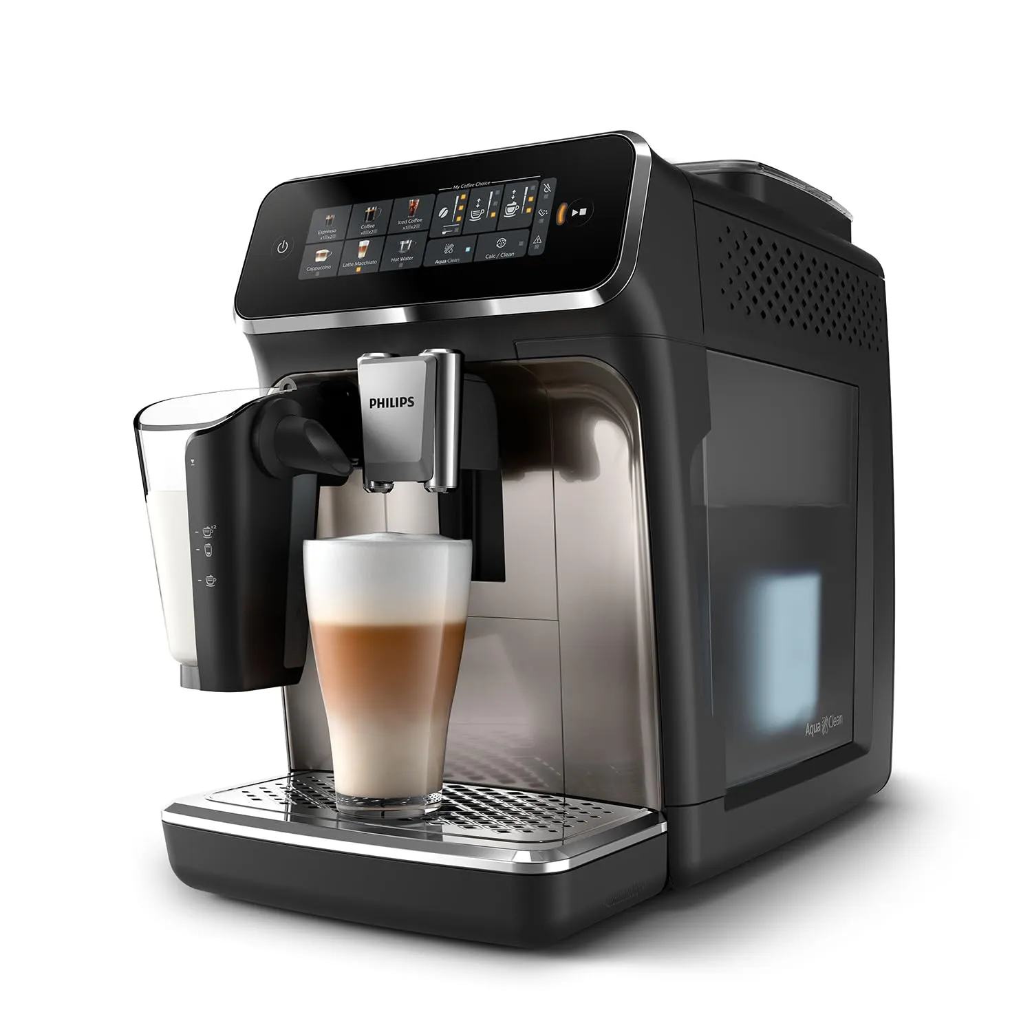 Philips 3300 Macchina Caffè Automatica EP3347/90 LatteGo, 6 bevande, Cromo Nero - immagine 2