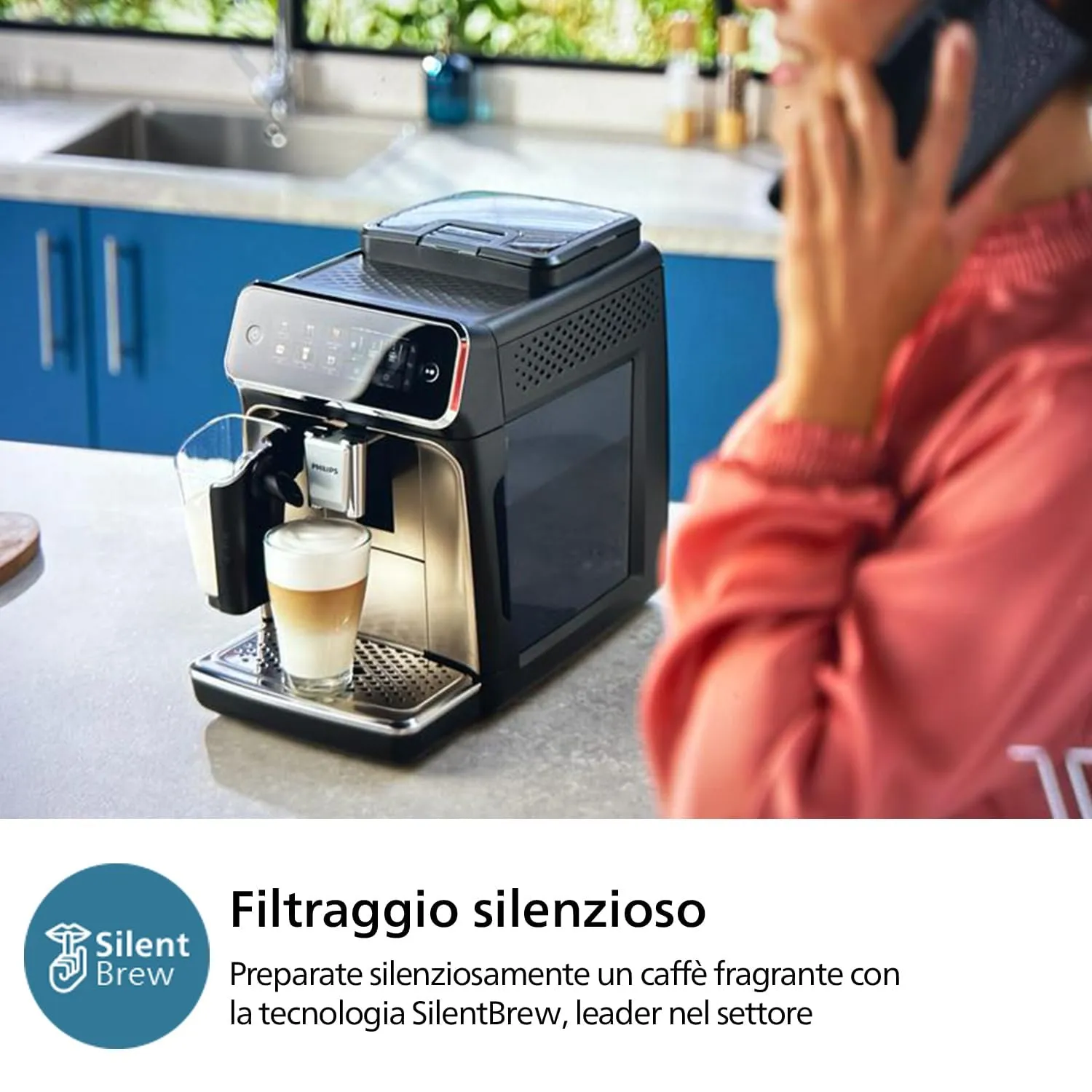 Philips 3300 Macchina Caffè Automatica EP3326/90, 5 bevande, Montalatte - immagine 6