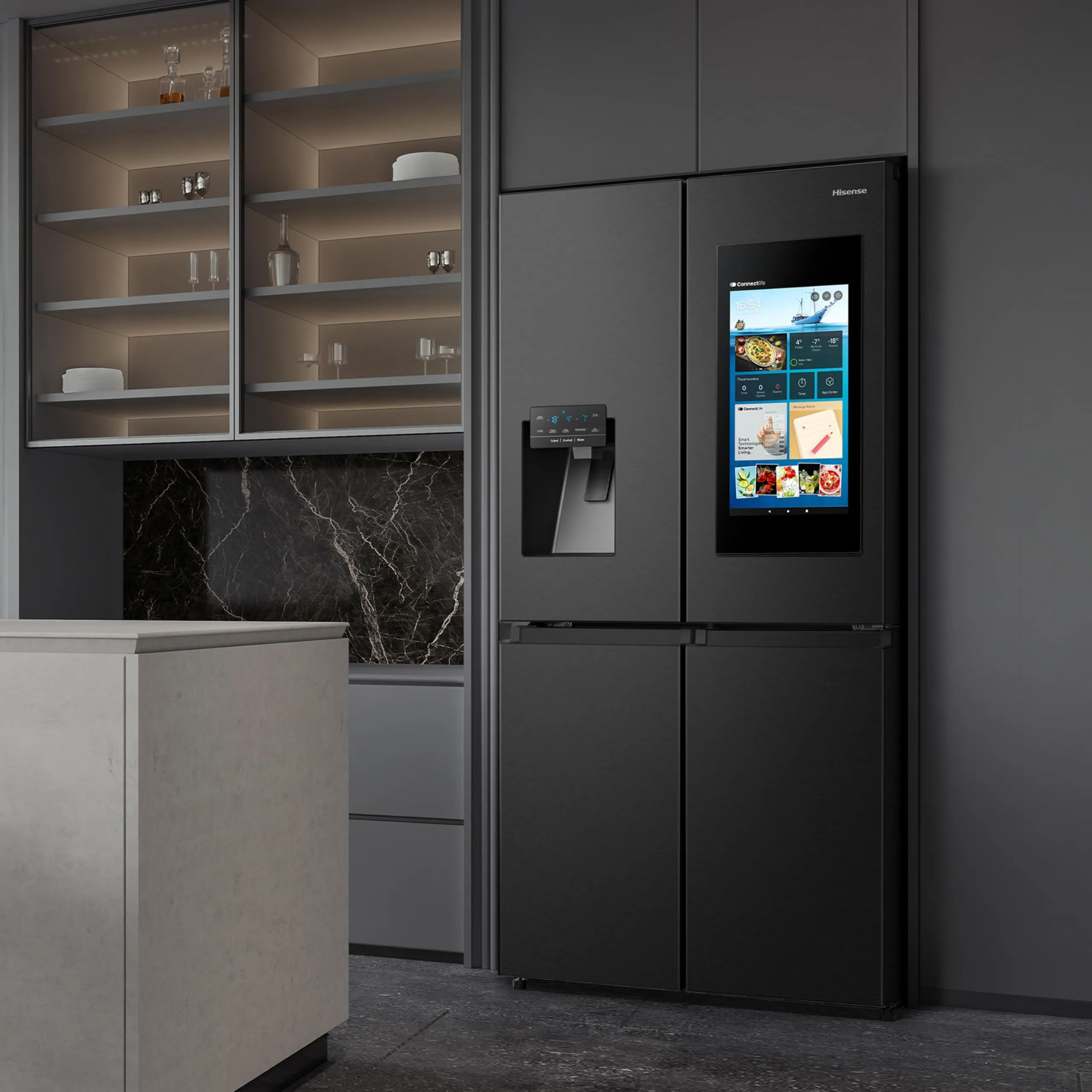 Hisense RQ760N4IFE Frigorifero Quattro Porte Americano, 577 L, Black Inox, Total No Frost, Classe E, Motore Inverter, WiFi - immagine 9