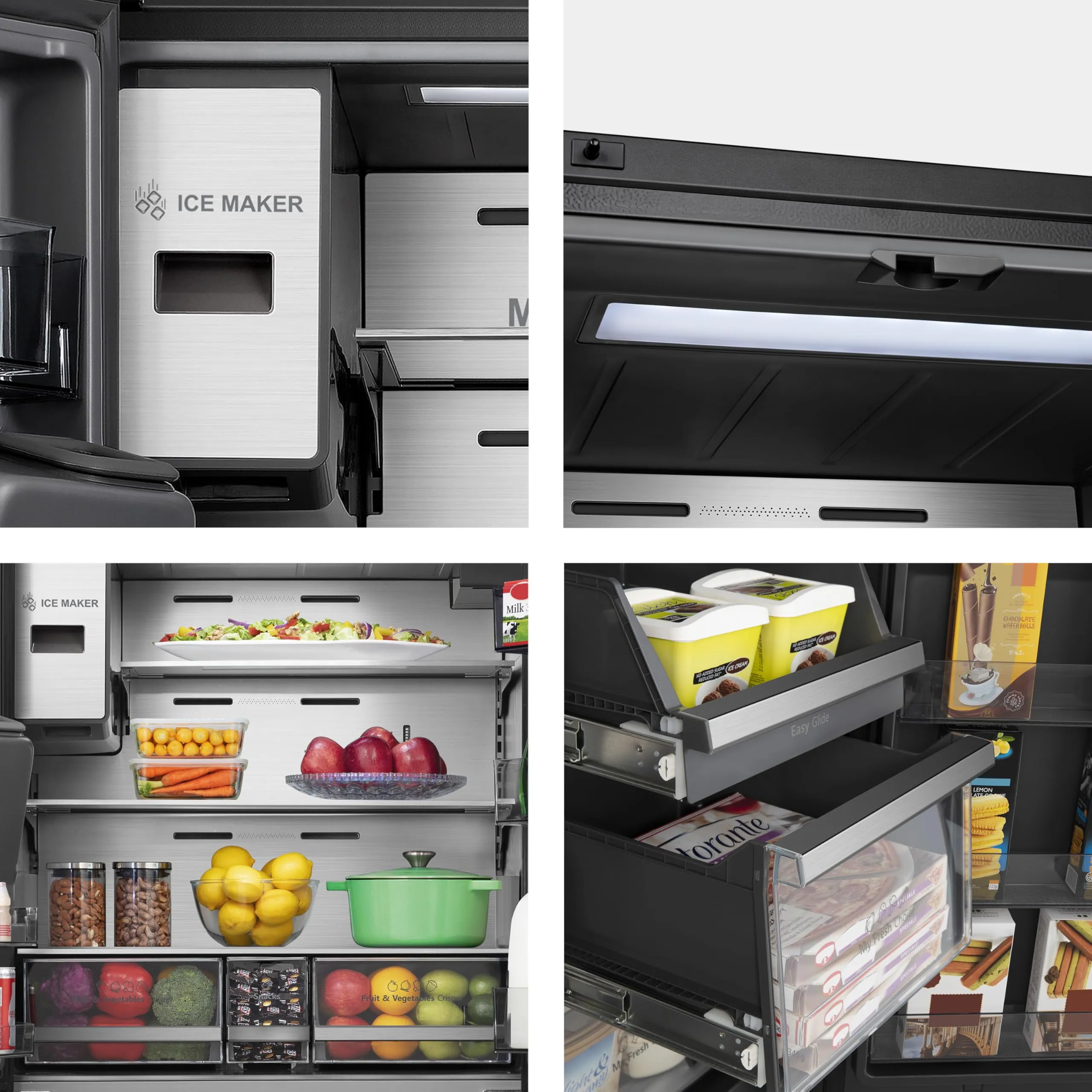 Hisense RQ760N4IFE Frigorifero Quattro Porte Americano, 577 L, Black Inox, Total No Frost, Classe E, Motore Inverter, WiFi - immagine 11