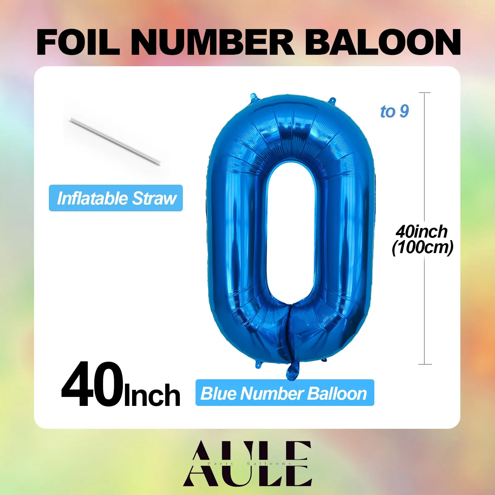 AULE Palloncino Numero 6 Blu, 101 cm - immagine 5