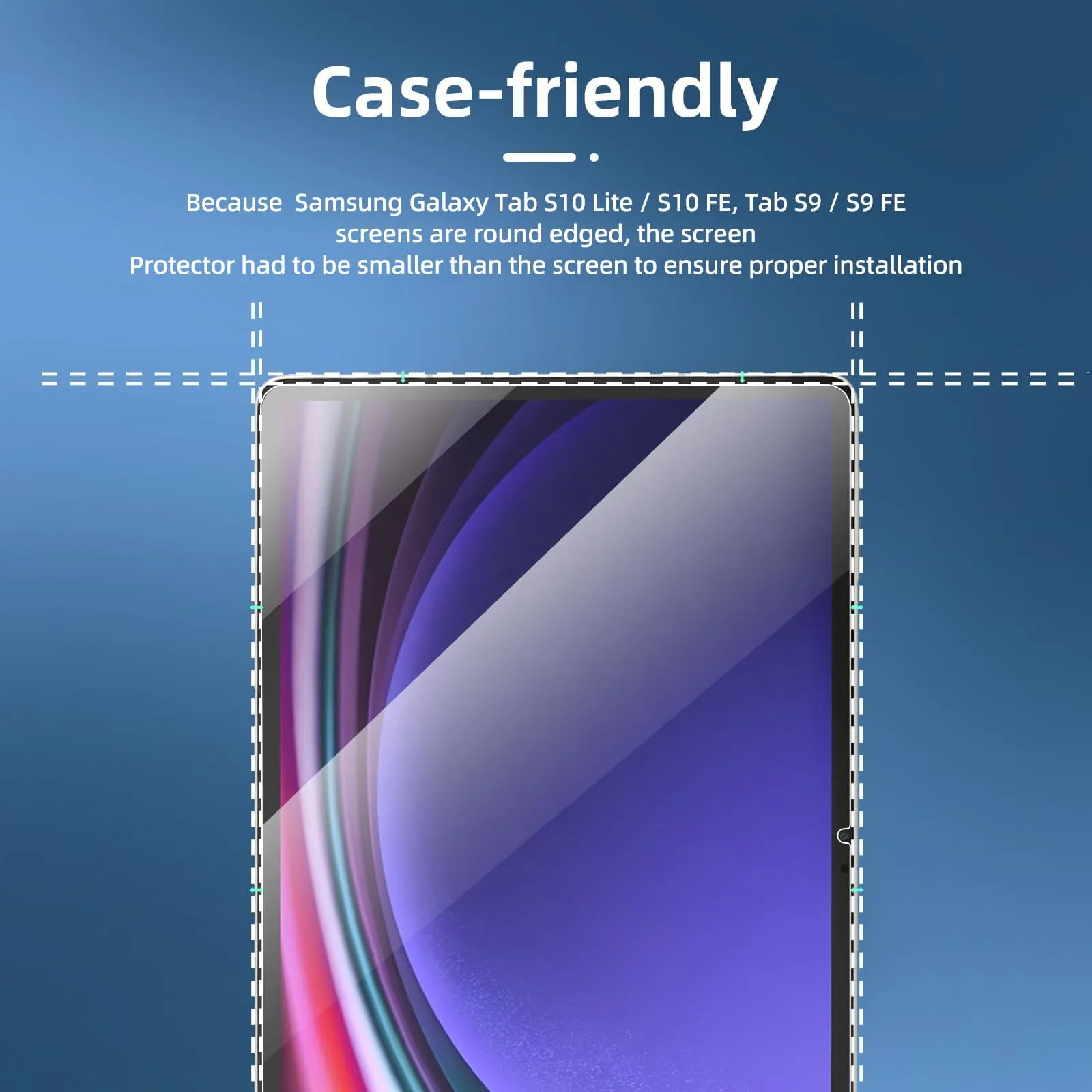 NEW'C Pellicola in Vetro Temperato per Samsung Galaxy Tab S10 Lite, S10 FE, S9, S9 FE 11 pollici - immagine 3