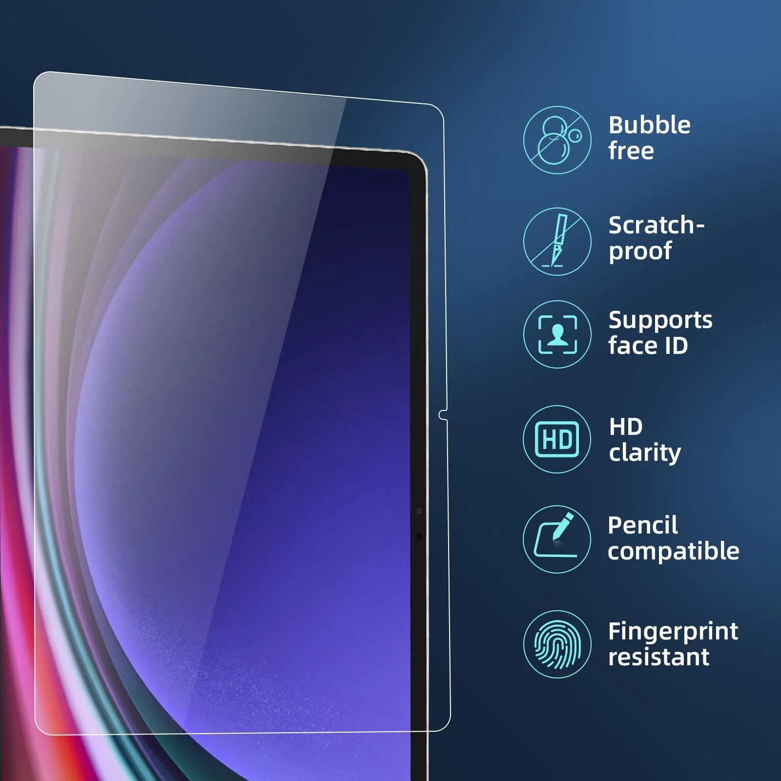 NEW'C Pellicola in Vetro Temperato per Samsung Galaxy Tab S10 Lite, S10 FE, S9, S9 FE 11 pollici - immagine 4
