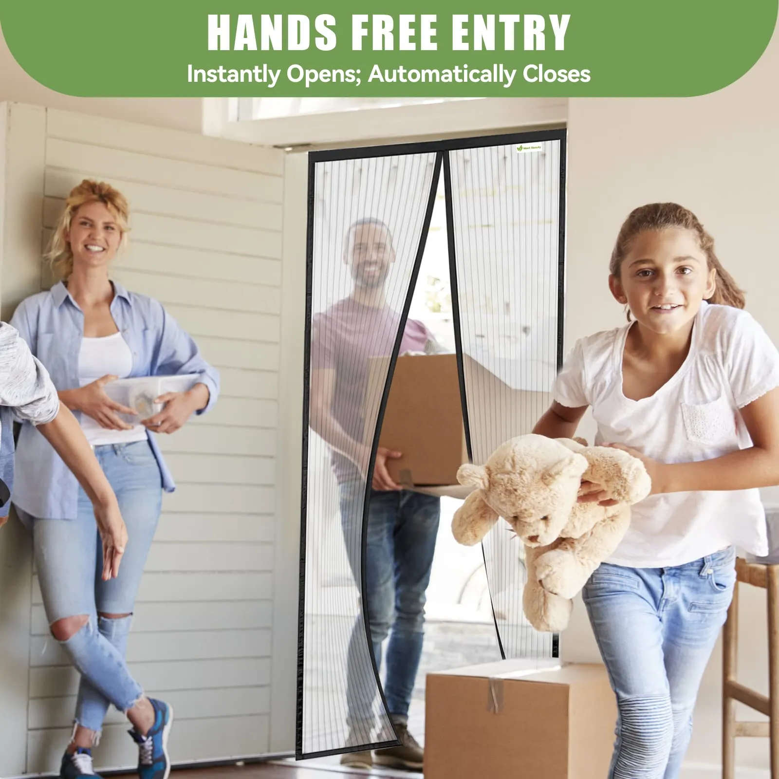 Meet Beauty Zanzariera Magnetica per Porte e Finestre, 85 x 175 cm, Nero - immagine 5