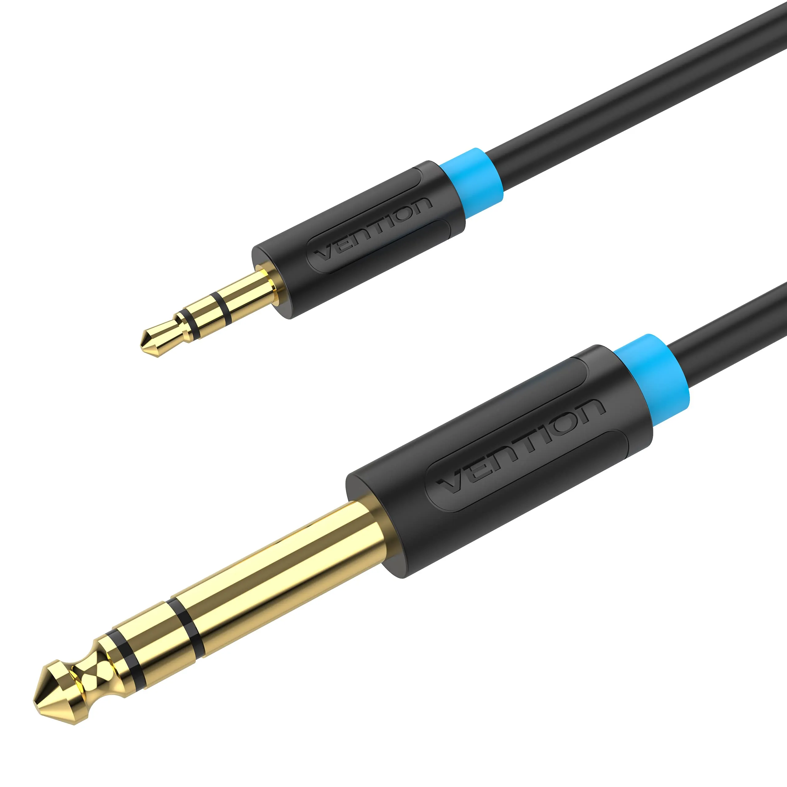 VENTION Cable Jack Estéreo de 3,5 mm a 6,35 mm, Adaptador de Audio Macho a Macho Chapado en Oro, 1m - immagine 1