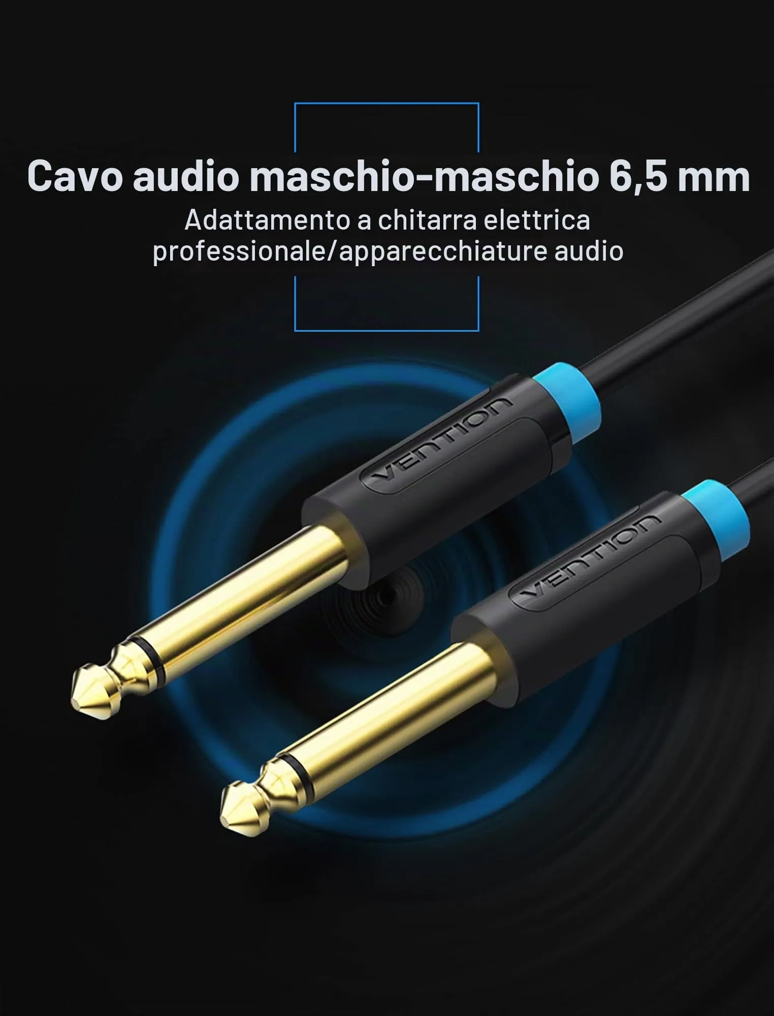 Vention Cavo Jack Mono 6,35 mm TS Maschio-Maschio per Chitarra, 1,5 m - immagine 6