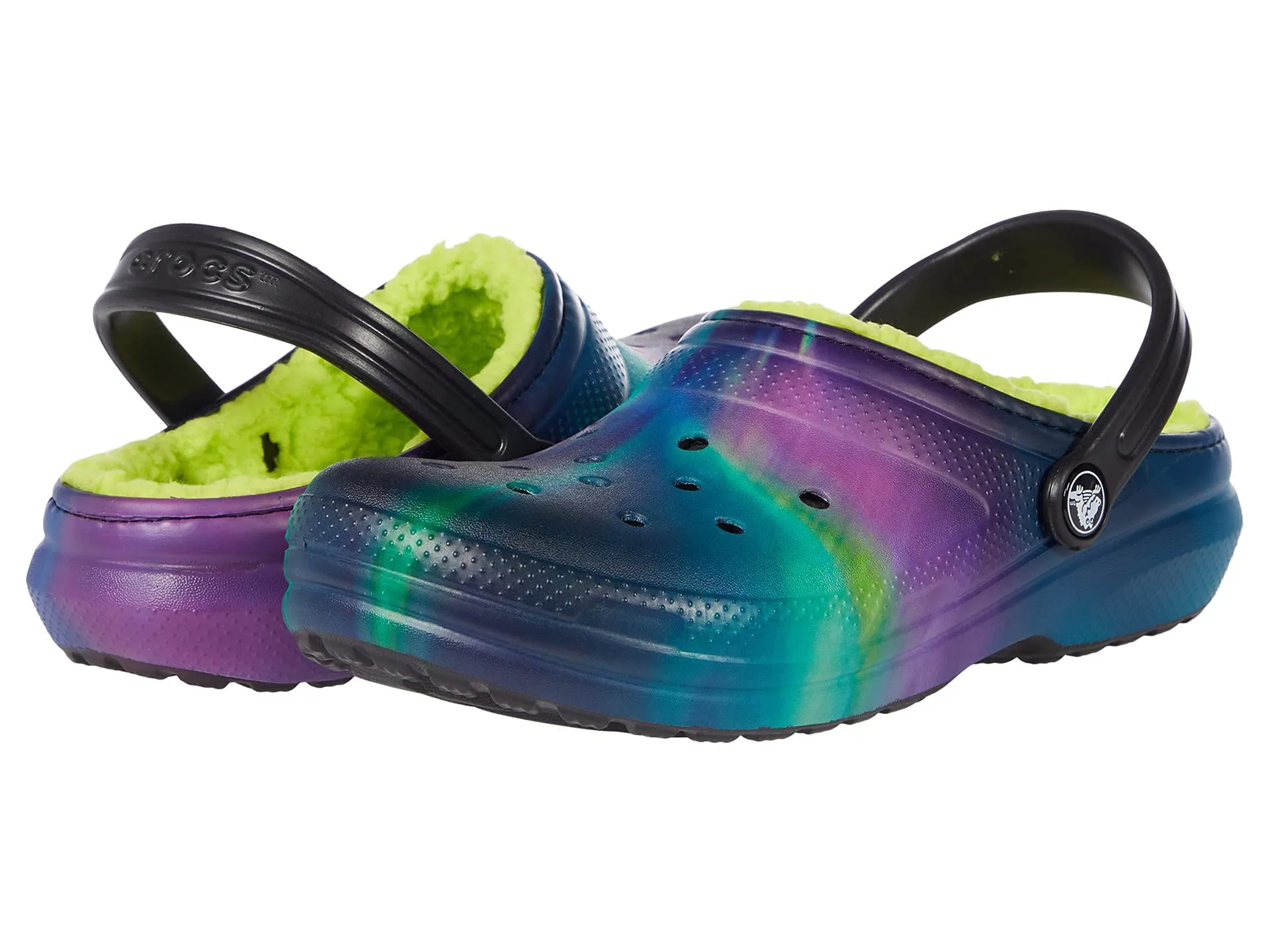 Crocs Kids' Classic Tie Dye Lined Clog, Northern Lights, 11 Little Kid - immagine 1