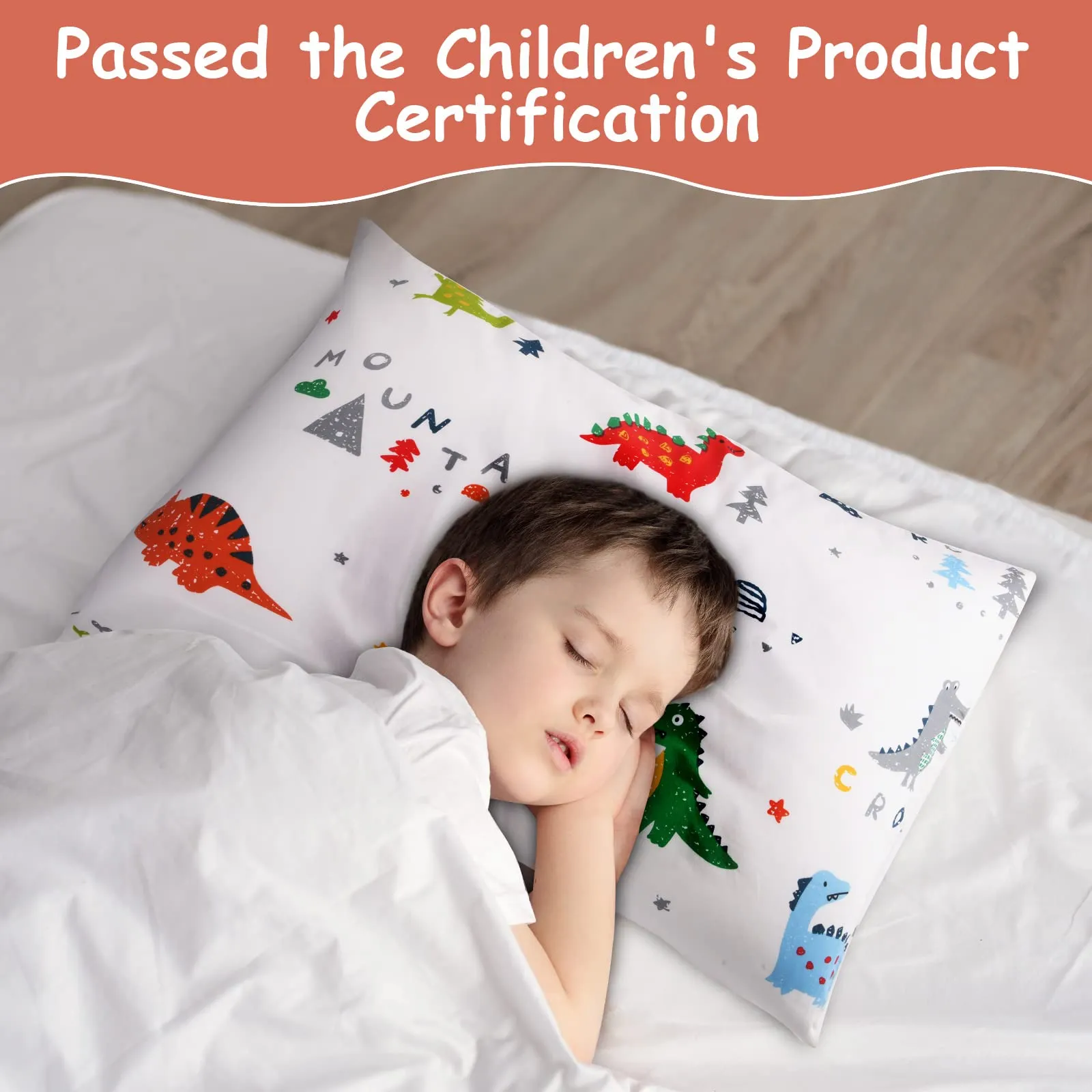 Vicloon Federe per Cuscini per Bambini, 100% Cotone, 40x60 cm, 2 Pezzi, Modello Dinosauro - immagine 7