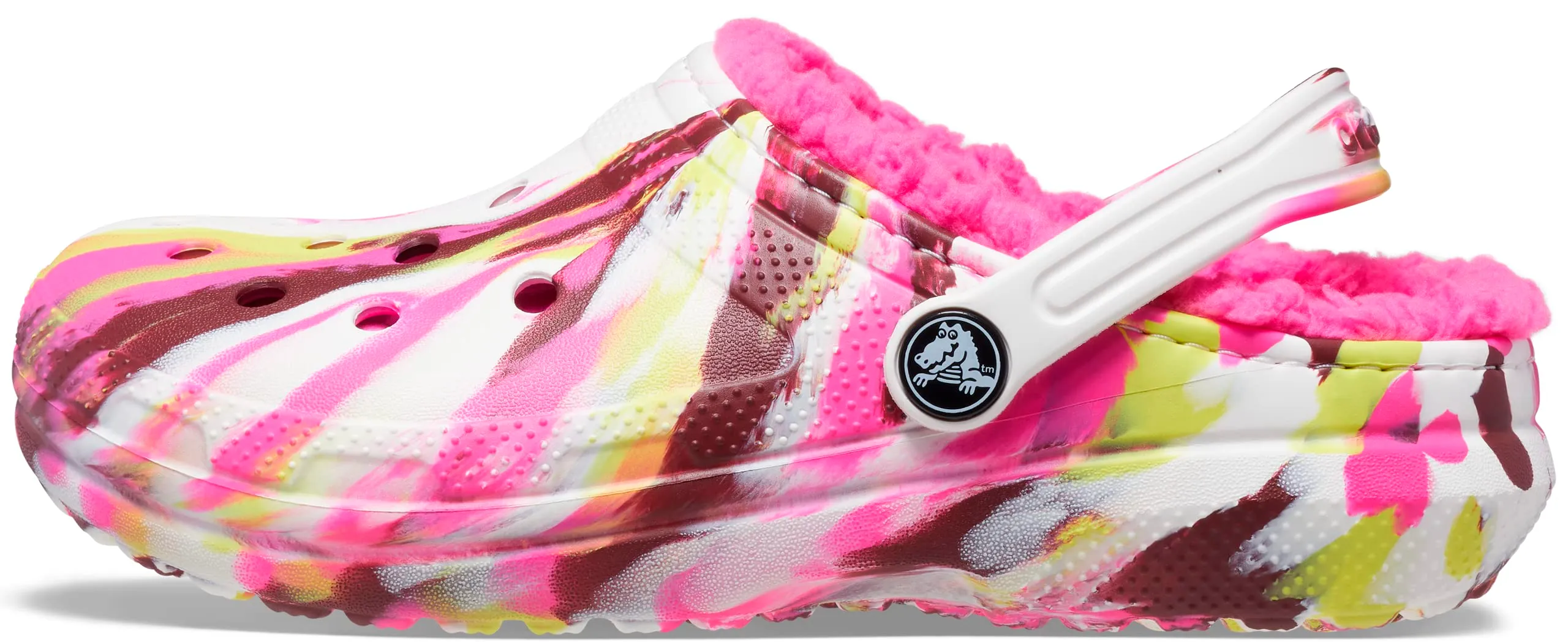 Crocs Classic Lined Marbled Clog Toddler Electric Pink/Multi 19-20 - immagine 1