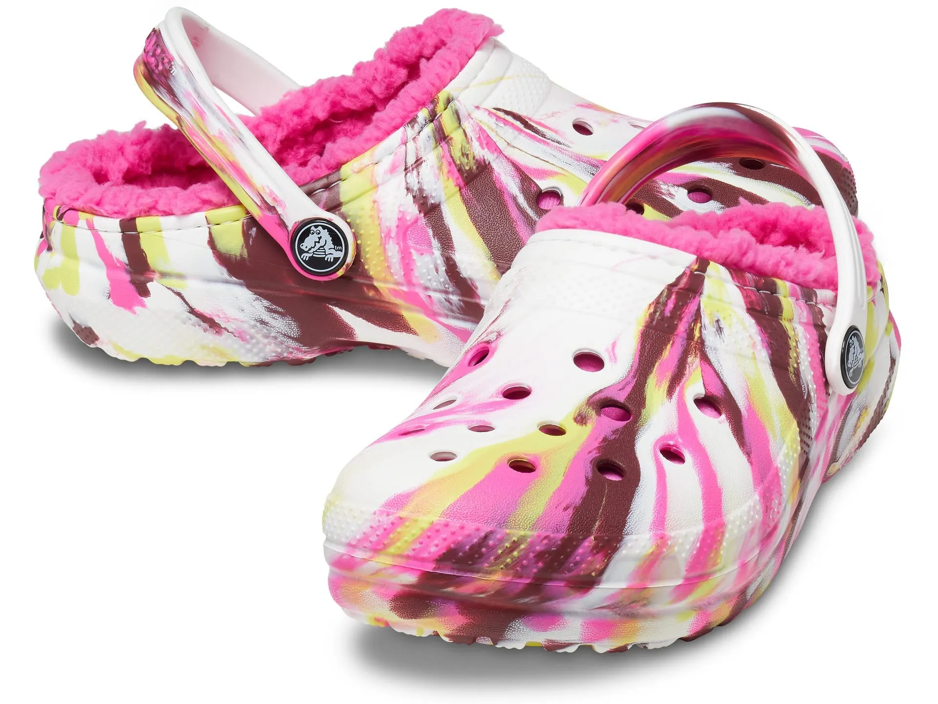Crocs Classic Lined Marbled Clog Toddler Electric Pink/Multi 19-20 - immagine 2