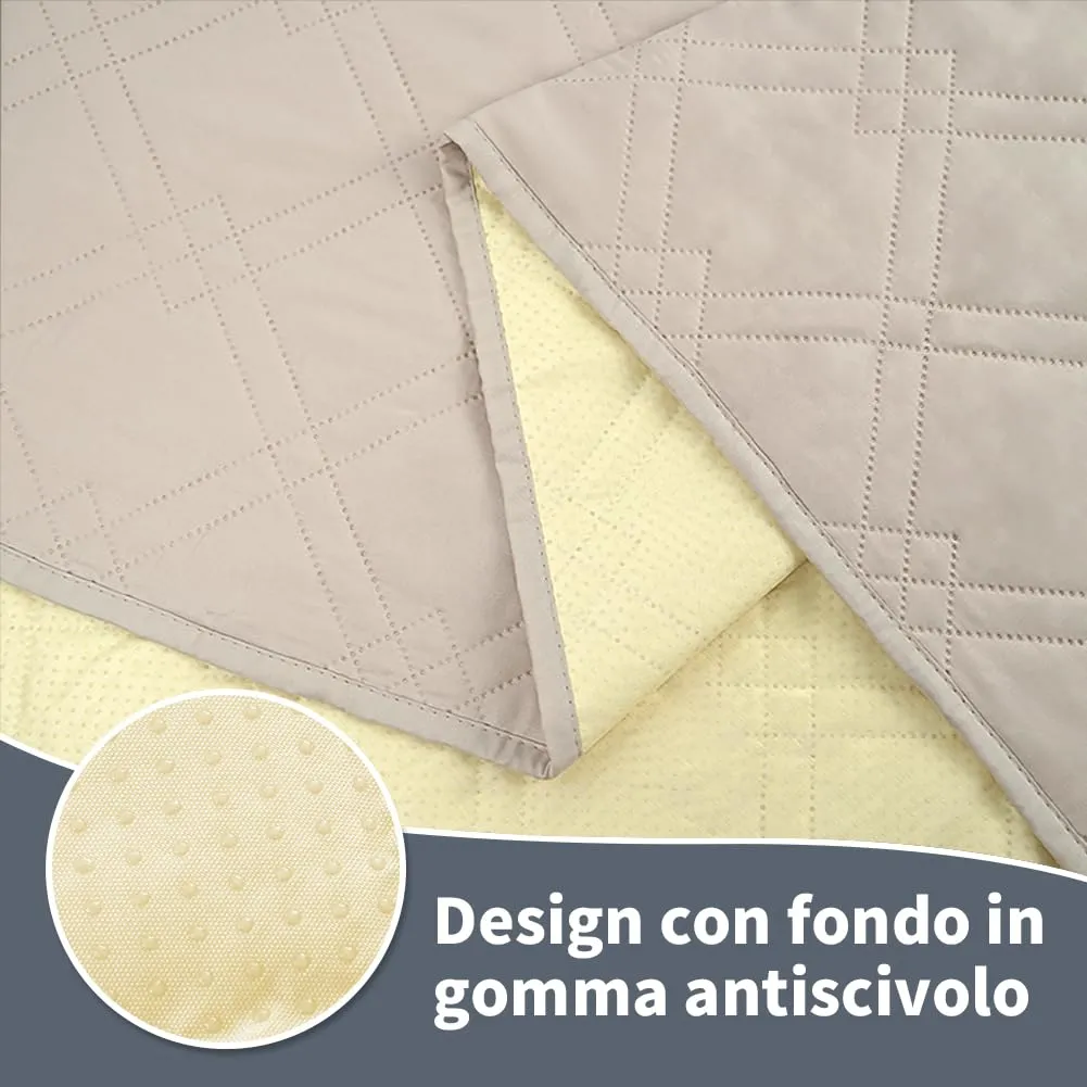 DUJUIKE Copridivano Impermeabile Antiscivolo per Animali Domestici e Bambini, 3 Posti (Crema, 76 x 180 cm) - immagine 4