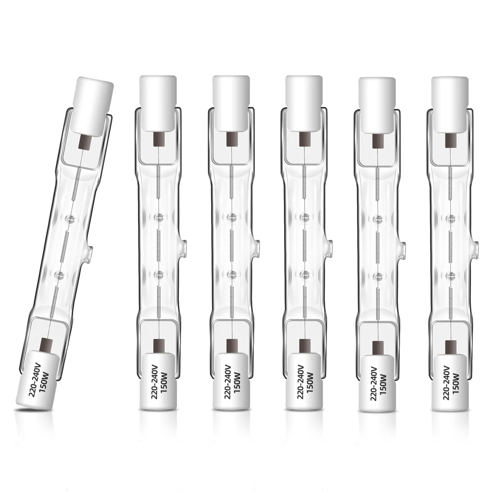 Caldarax Lampadina Alogena R7s 78mm 150W Dimmerabile, 230V, Bianco Caldo 2700K, 2250LM, 6 Pezzi - immagine 1