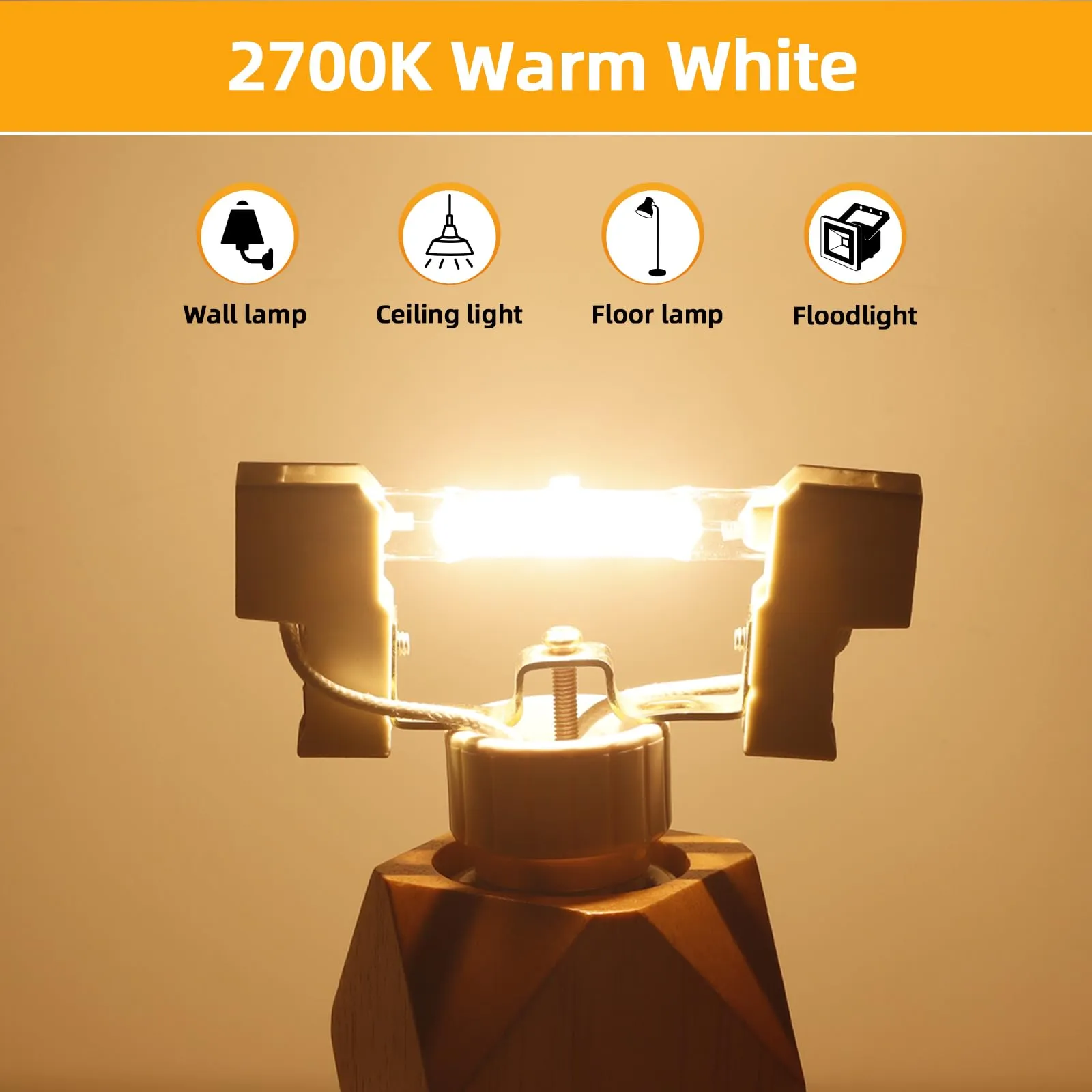 Caldarax Lampadina Alogena R7s 78mm 150W Dimmerabile, 230V, Bianco Caldo 2700K, 2250LM, 6 Pezzi - immagine 4
