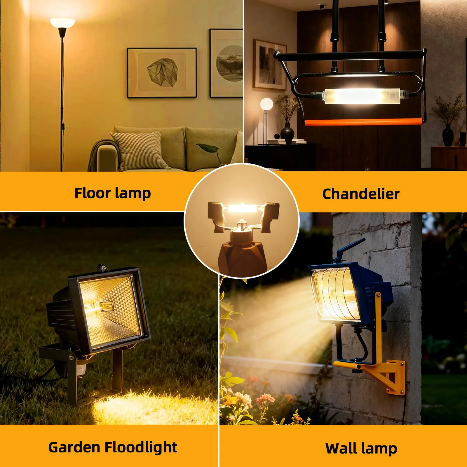 Caldarax Lampadina Alogena R7s 78mm 150W Dimmerabile, 230V, Bianco Caldo 2700K, 2250LM, 6 Pezzi - immagine 6