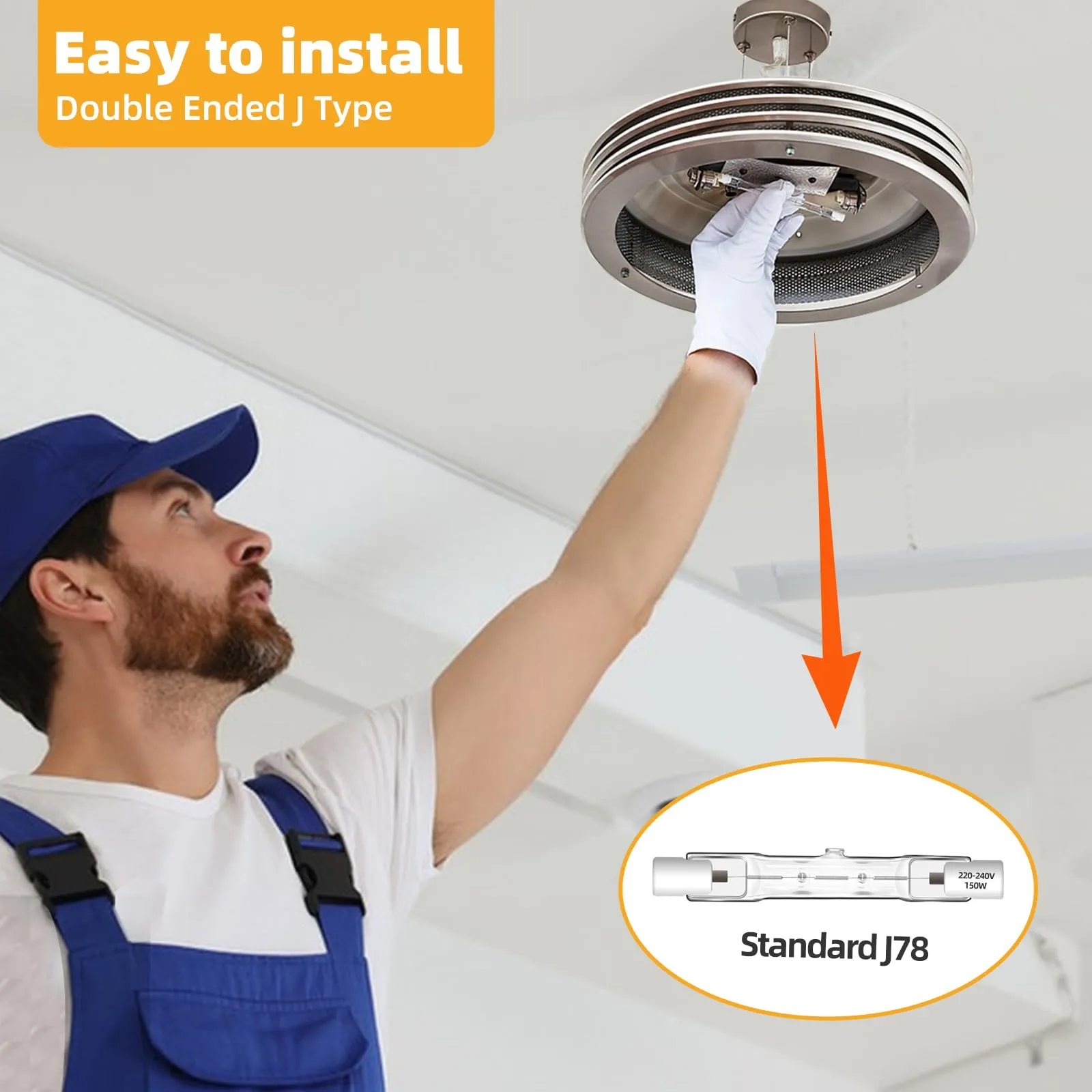 Caldarax Lampadina Alogena R7s 78mm 150W Dimmerabile, 230V, Bianco Caldo 2700K, 2250LM, 6 Pezzi - immagine 7
