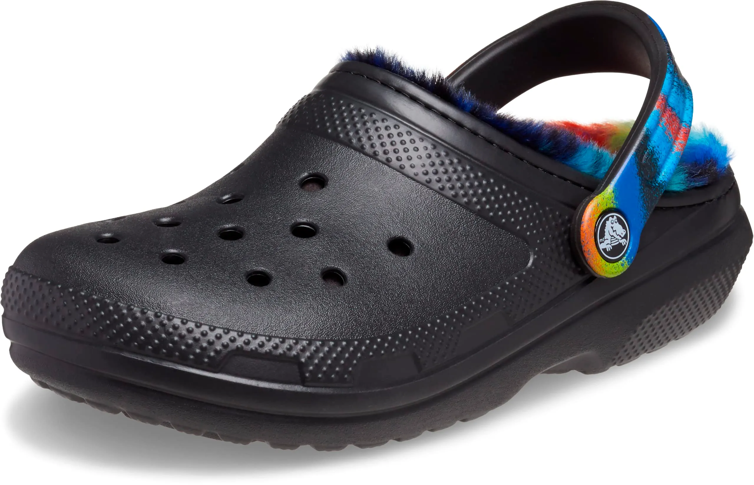 Crocs Zoccoli Classici Foderati per Bambini, Nero/Multicolore, 4 Toddler - immagine 1