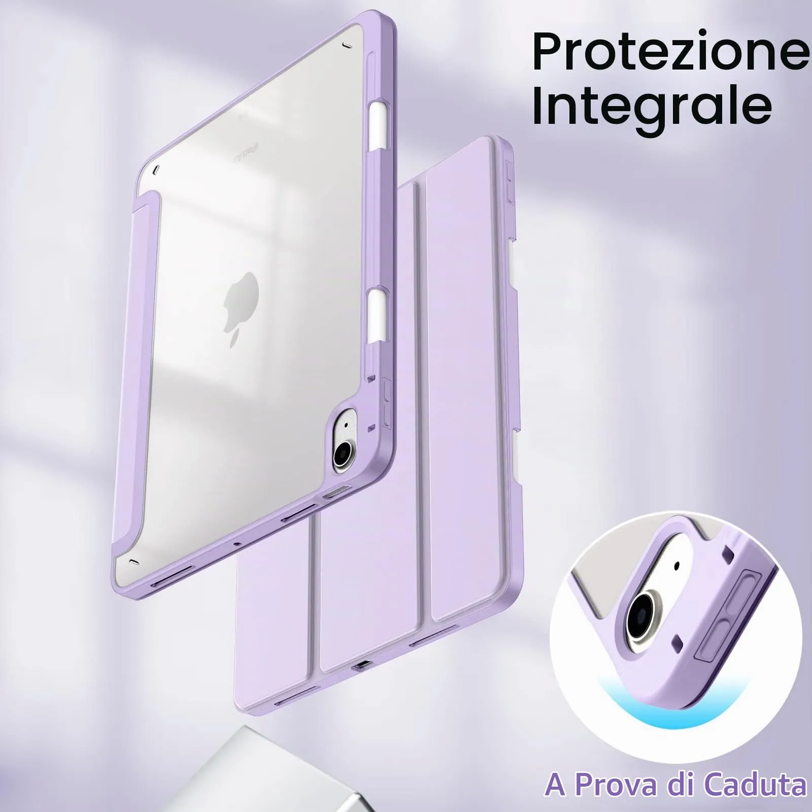 JETech Custodia per iPad Air 11" M4/M3/M2 & Air 5/4, Viola Chiaro - immagine 4