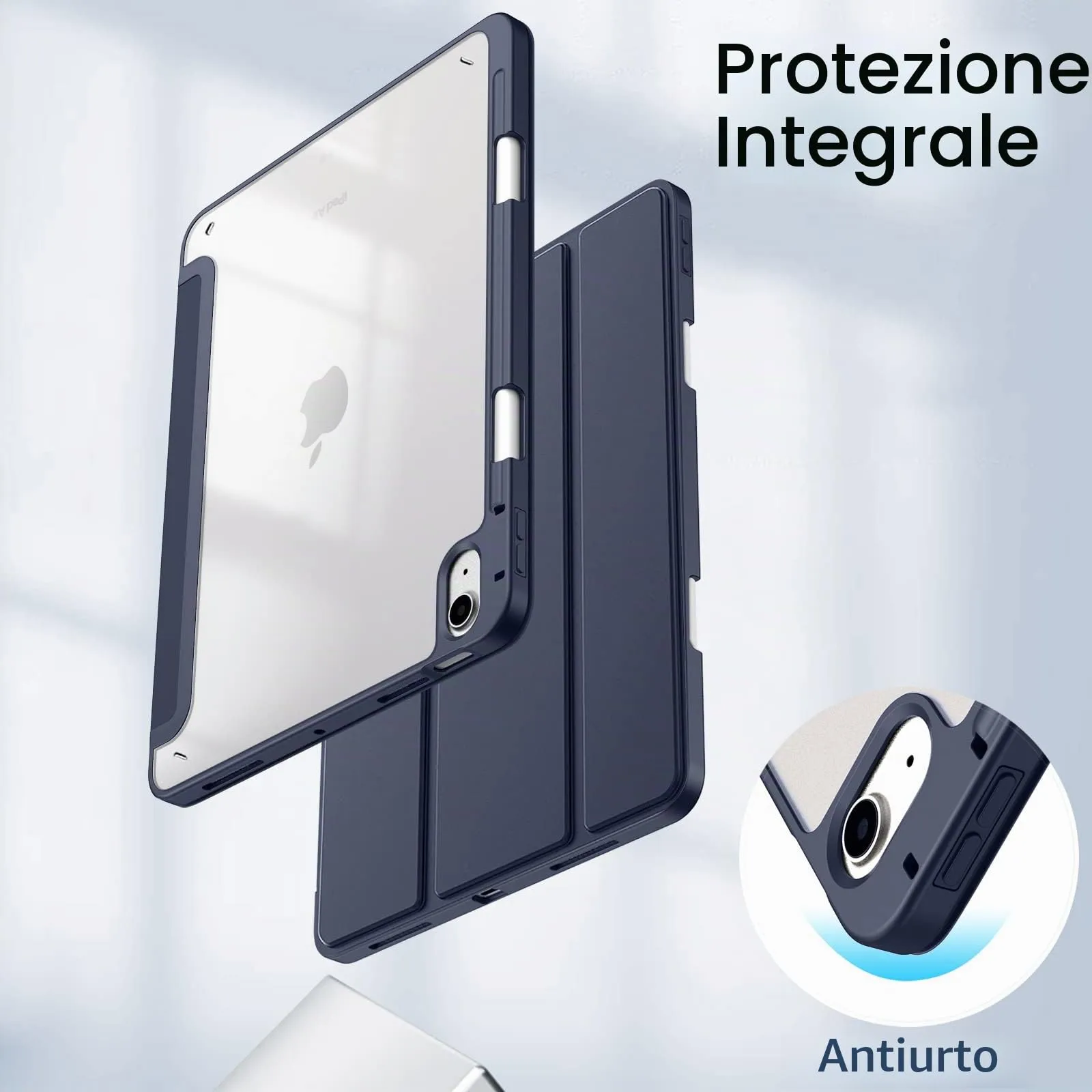 JETech Custodia per iPad Air 11" M4/M3/M2 & Air 5/4, Marino Intenso - immagine 4