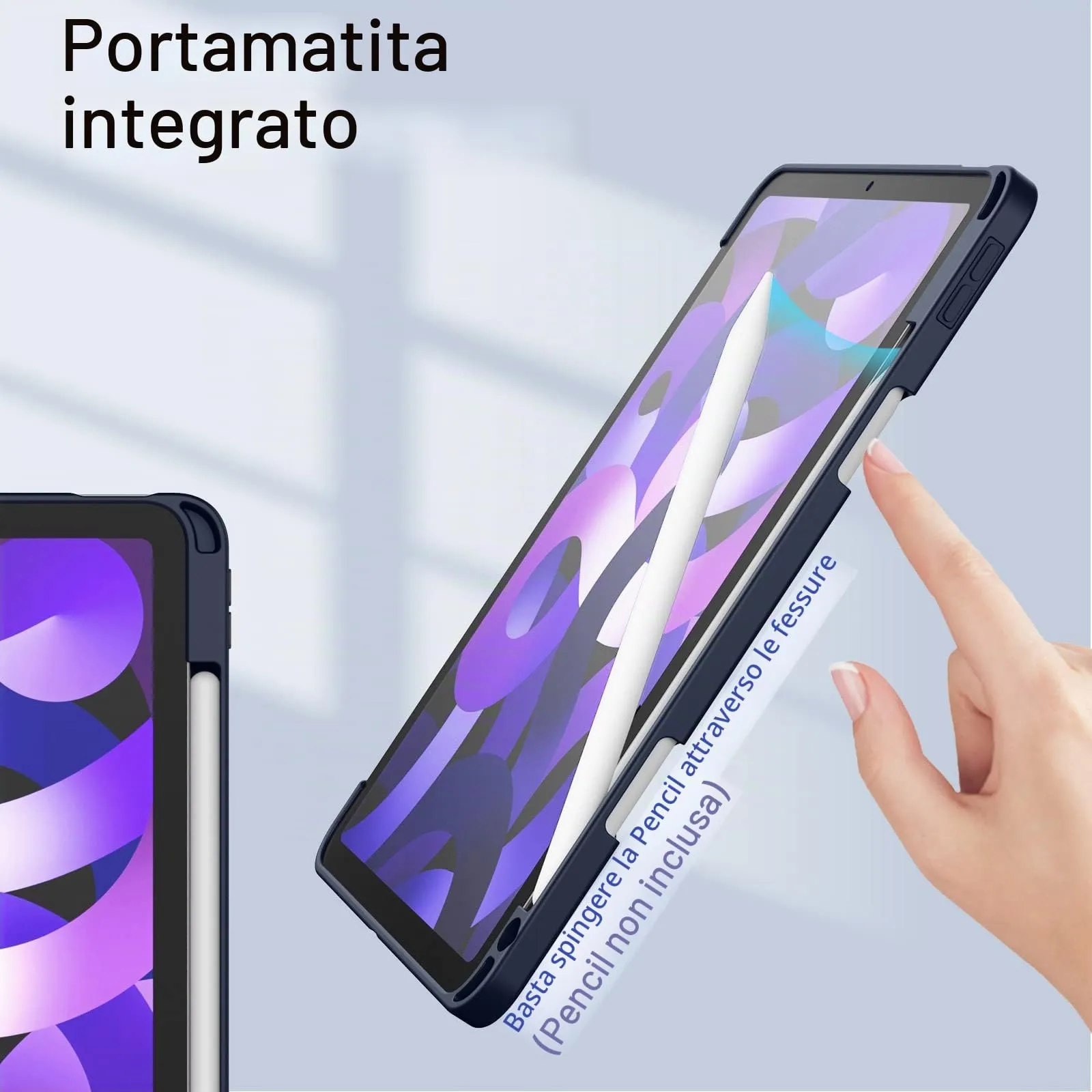 JETech Custodia per iPad Air 11" M4/M3/M2 & Air 5/4, Marino Intenso - immagine 5