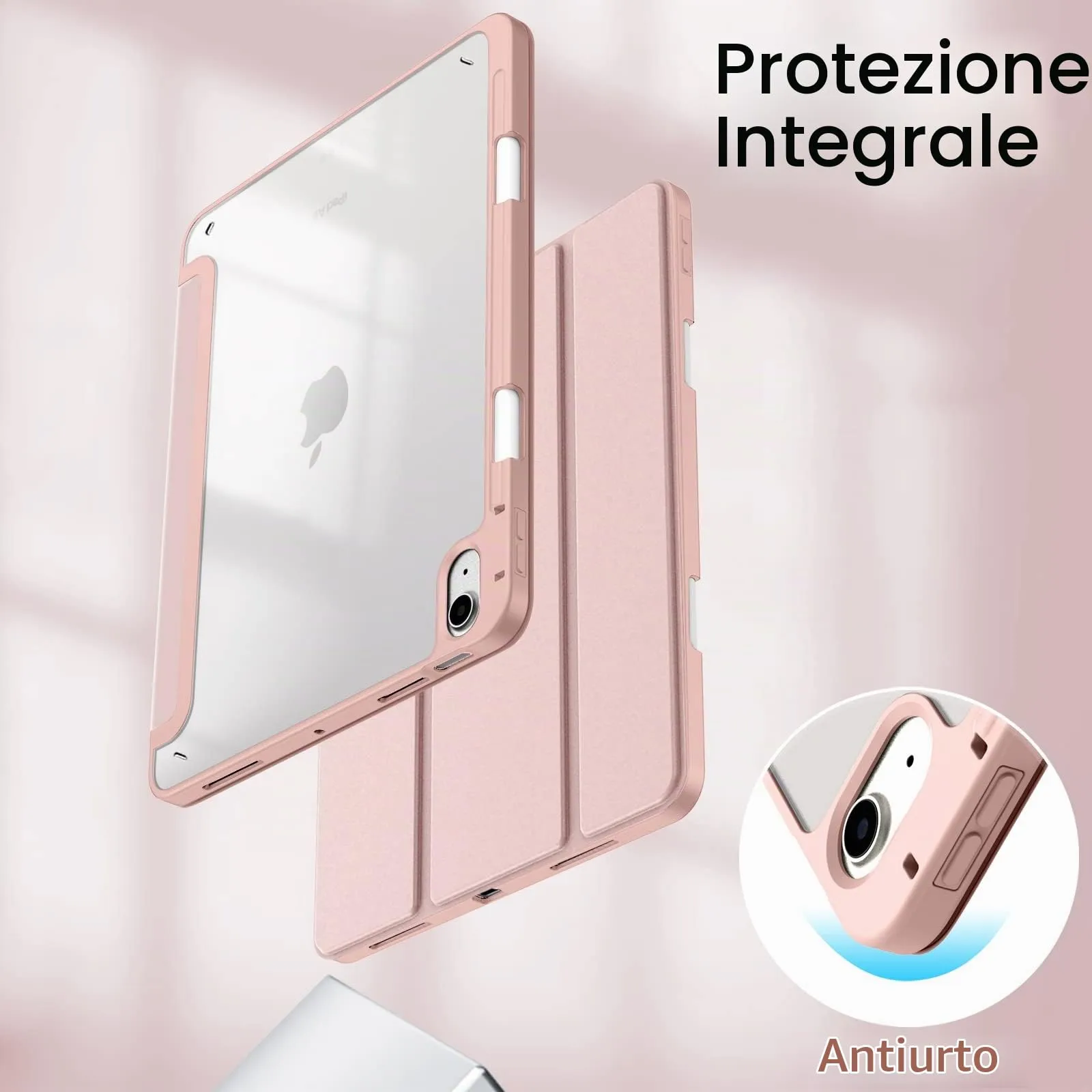 JETech Custodia per iPad Air 11" M4/M3/M2 & Air 5/4, Oro Rosa - immagine 4