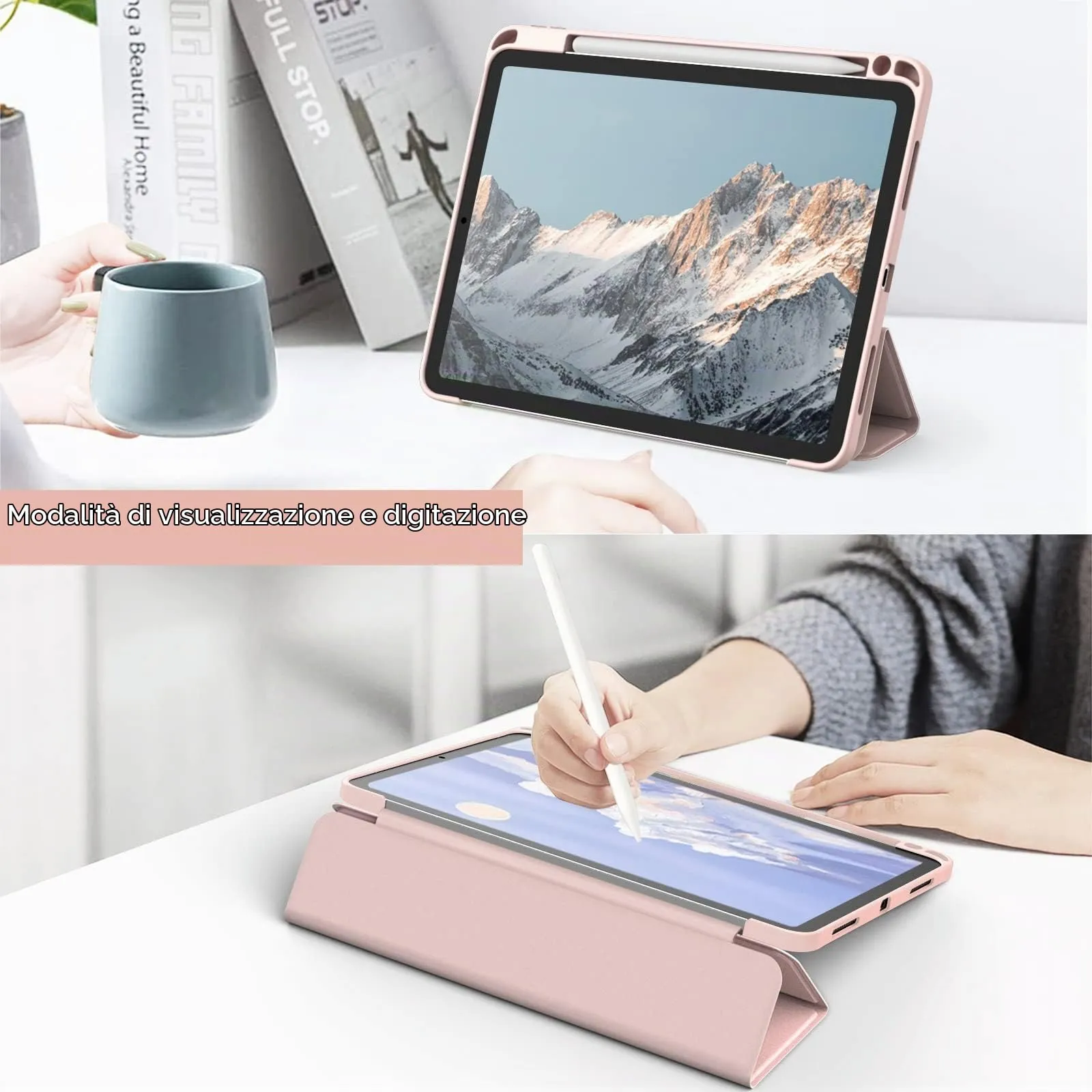 JETech Custodia per iPad Air 11" M4/M3/M2 & Air 5/4, Oro Rosa - immagine 7