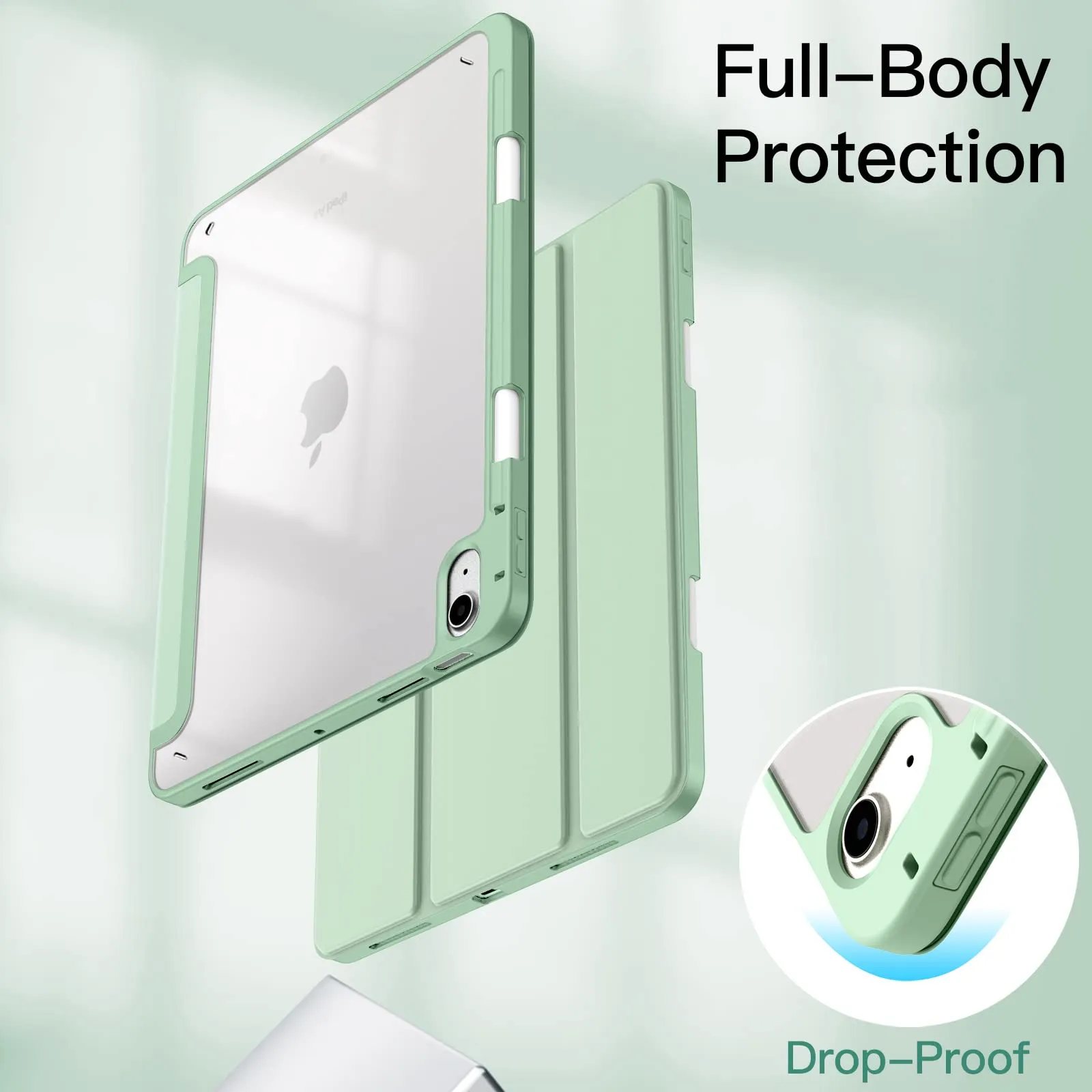 JETech Custodia per iPad Air 11" M4/M3/M2 & Air 5/4, Verde Matcha - immagine 4