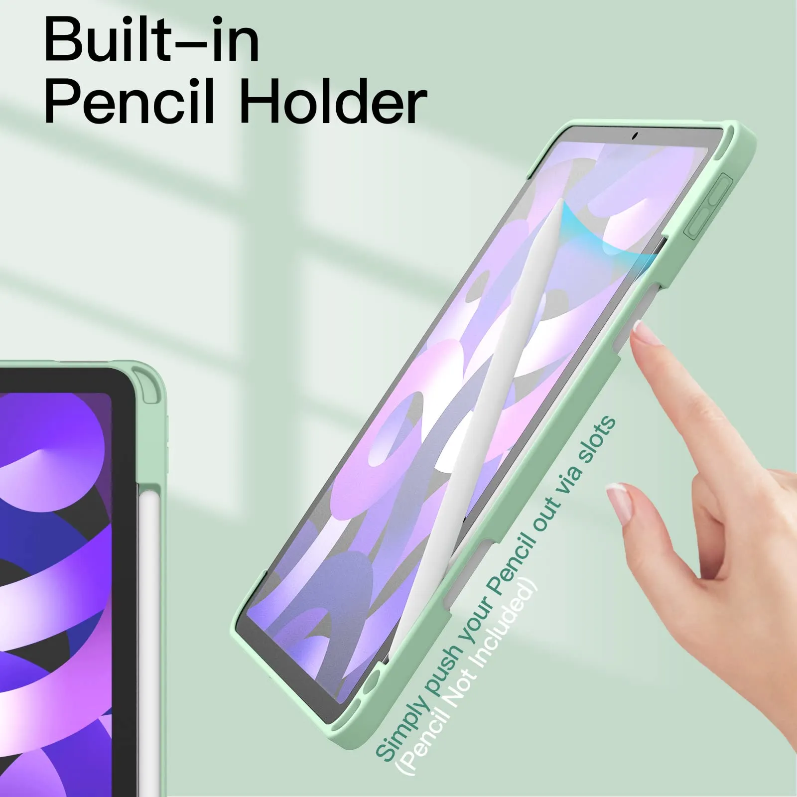 JETech Custodia per iPad Air 11" M4/M3/M2 & Air 5/4, Verde Matcha - immagine 5