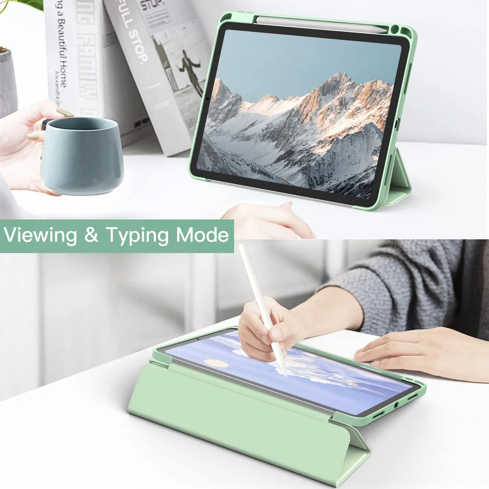 JETech Custodia per iPad Air 11" M4/M3/M2 & Air 5/4, Verde Matcha - immagine 7