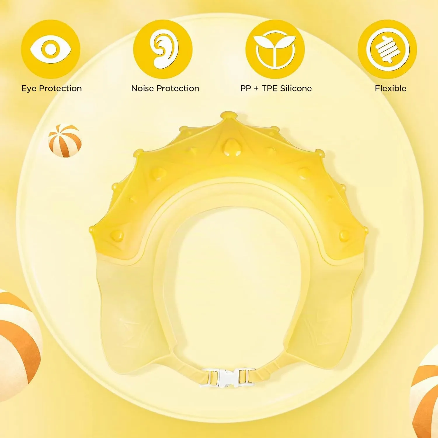 Romon Cappello Doccia Bambini con Visiera Regolabile, Giallo - immagine 4