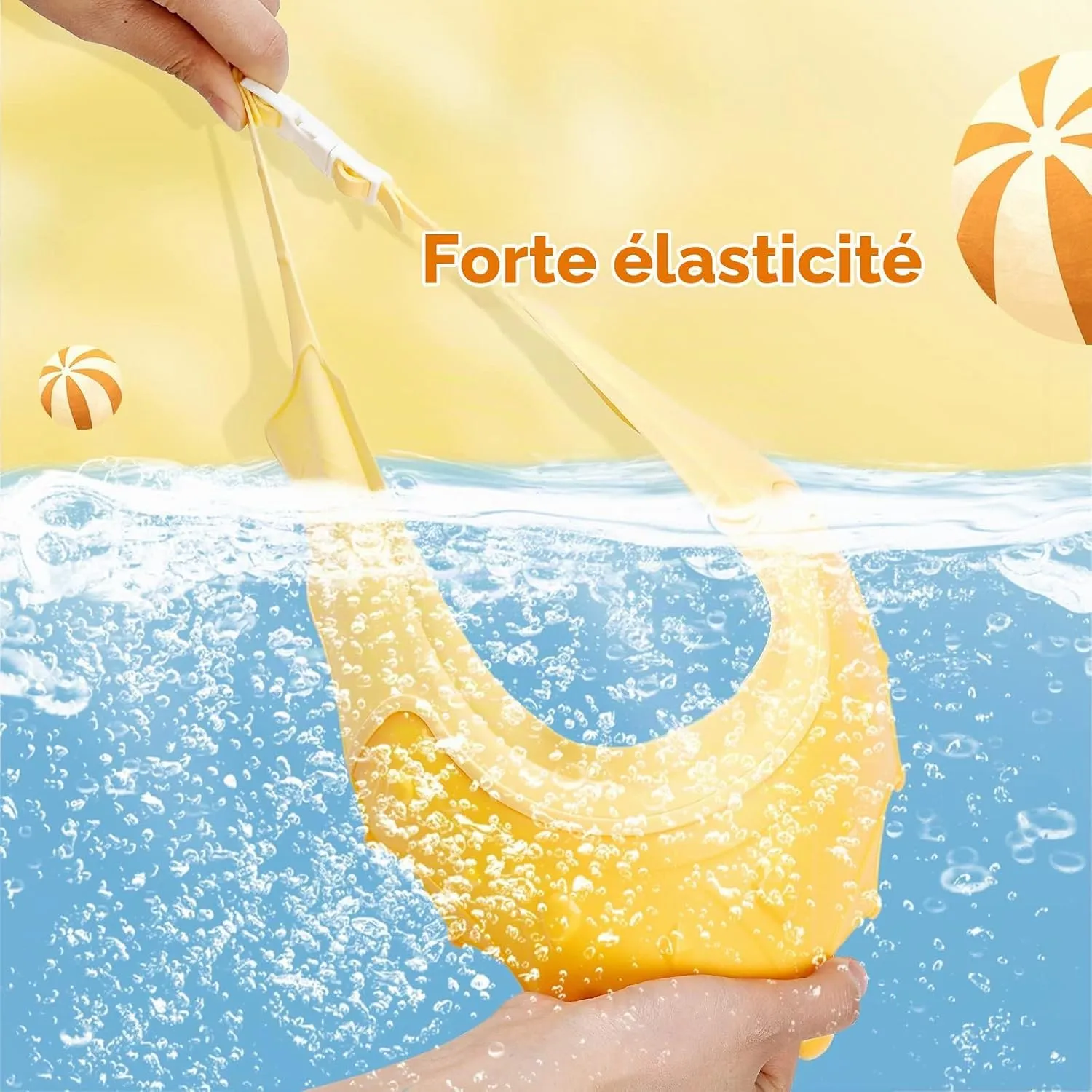 Romon Cappello Doccia Bambini con Visiera Regolabile, Giallo - immagine 5