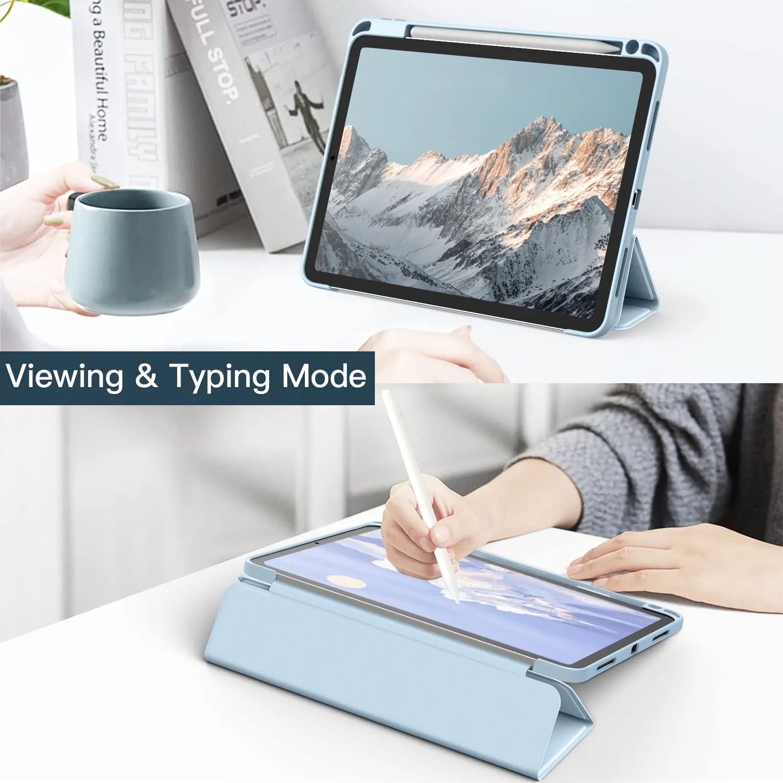 JETech Custodia per iPad Air 11" M4/M3/M2 & Air 5/4, Blu Chiaro - immagine 7