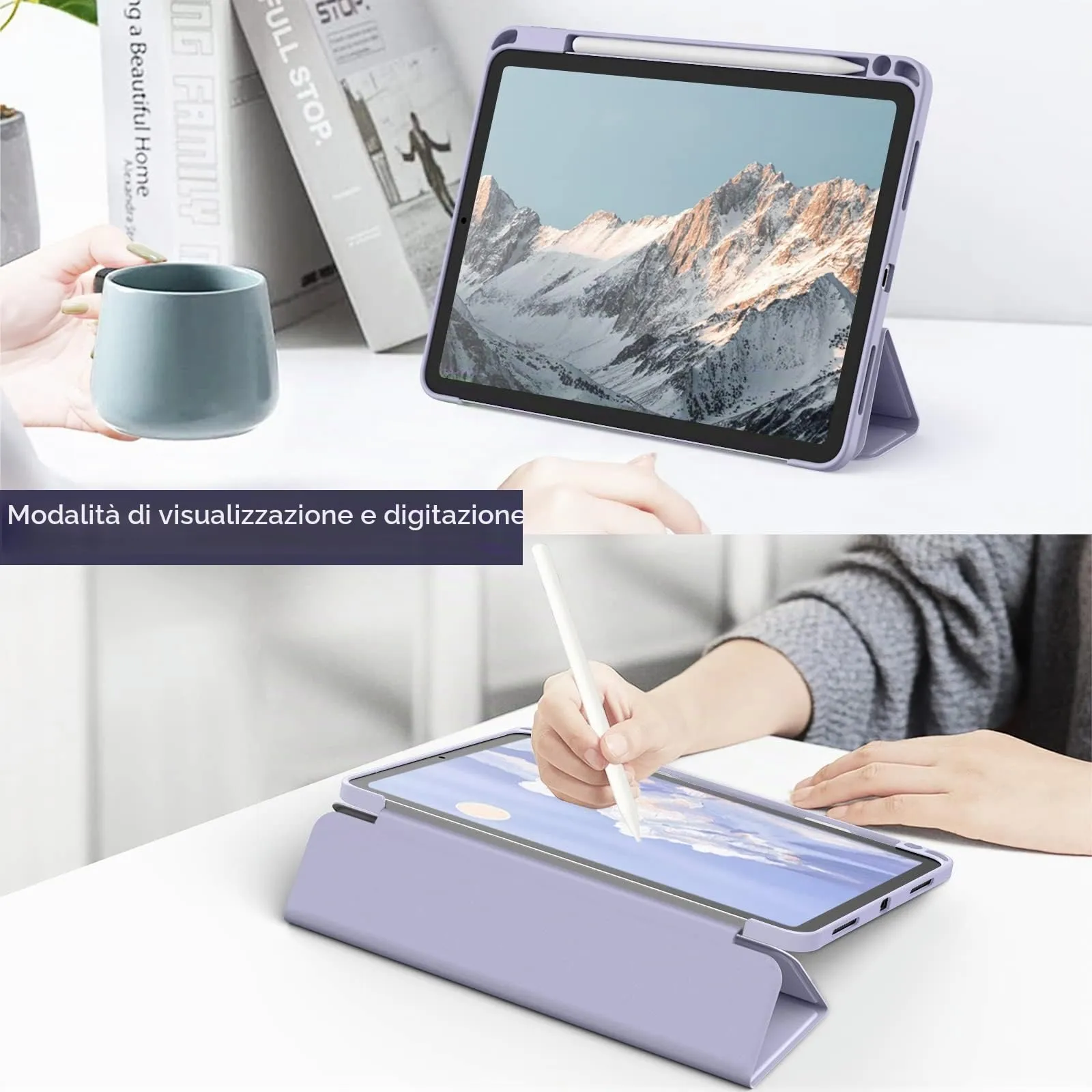 JETech Custodia per iPad Air 11" M4/M3/M2 & Air 5/4, Lilla - immagine 7