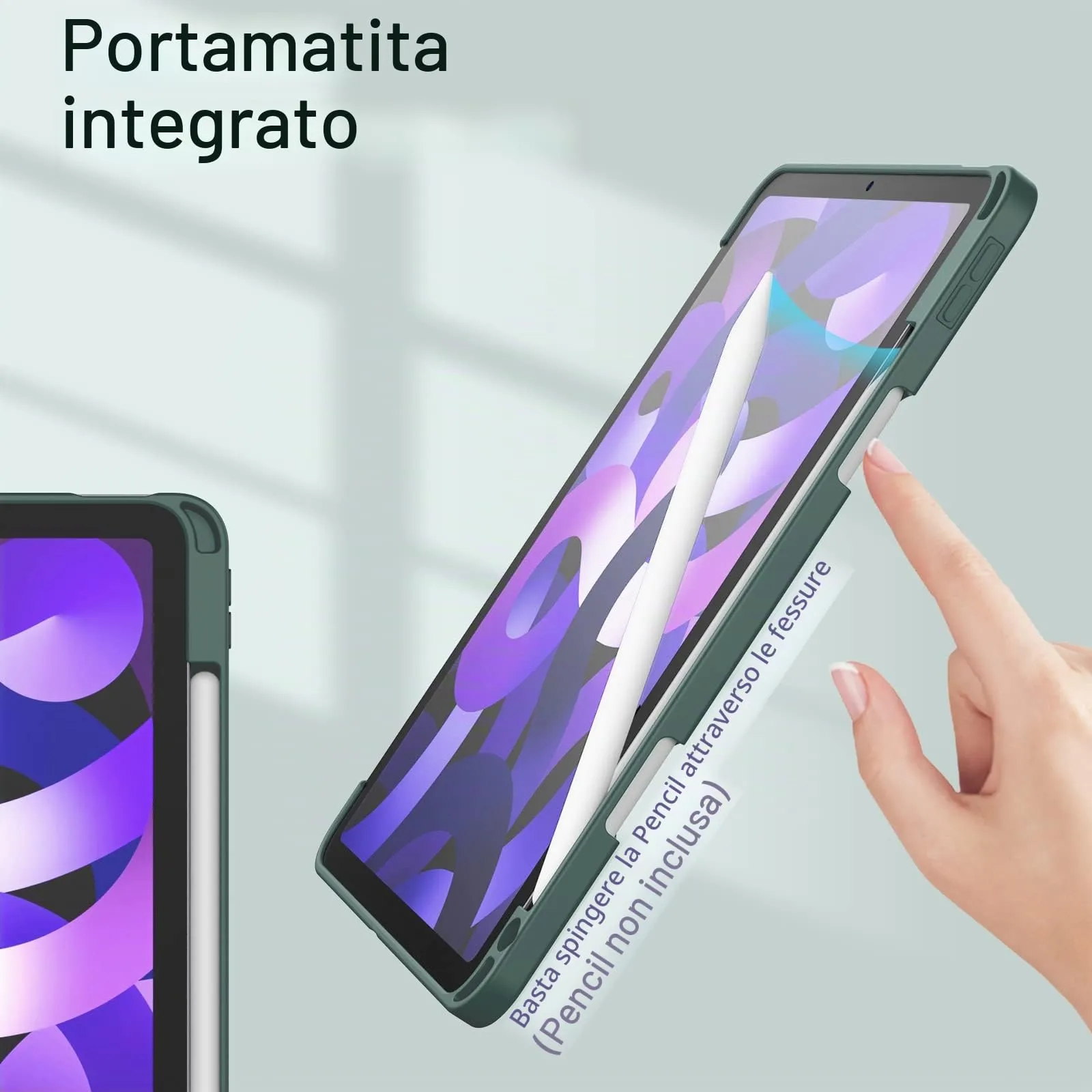 JETech Custodia per iPad Air 11" M4/M3/M2 & Air 5/4, Verde Nebbioso - immagine 5
