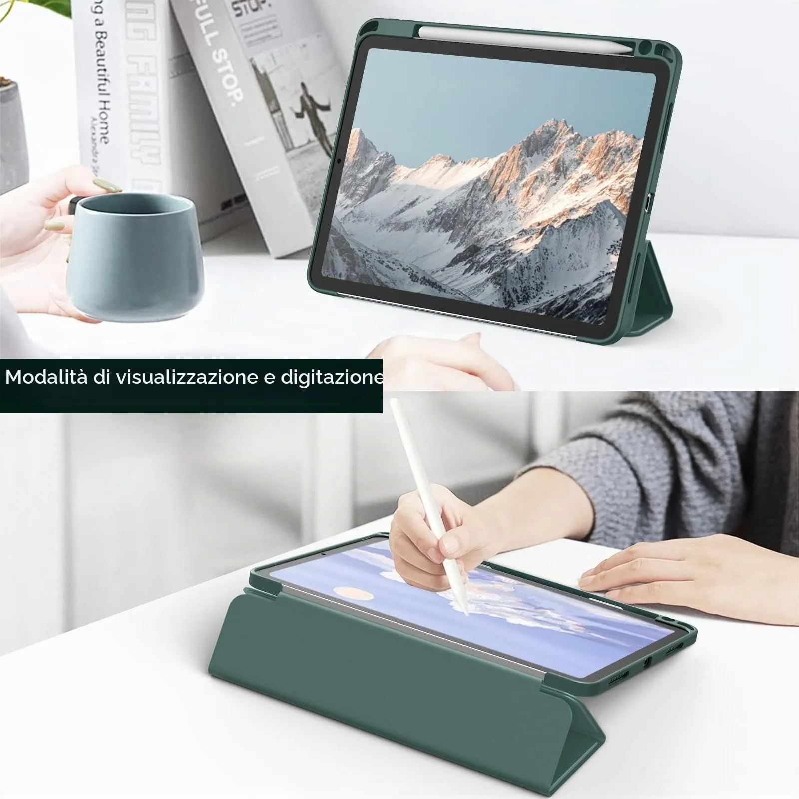 JETech Custodia per iPad Air 11" M4/M3/M2 & Air 5/4, Verde Nebbioso - immagine 7