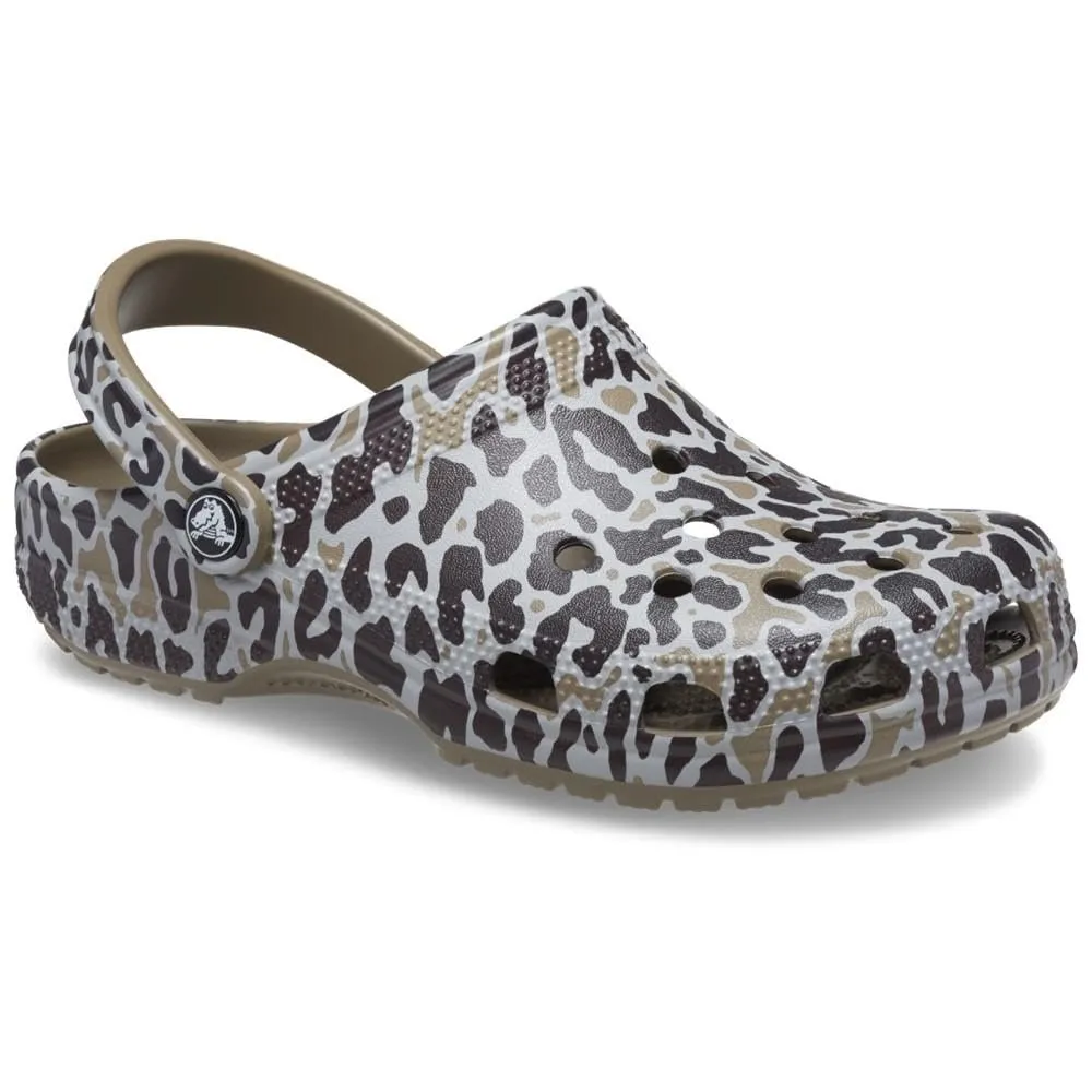 Crocs Zoccoli Classici Stampa Animalier Unisex-Adulto, Cachi/Leopardo, 35.5/37 EU - immagine 3