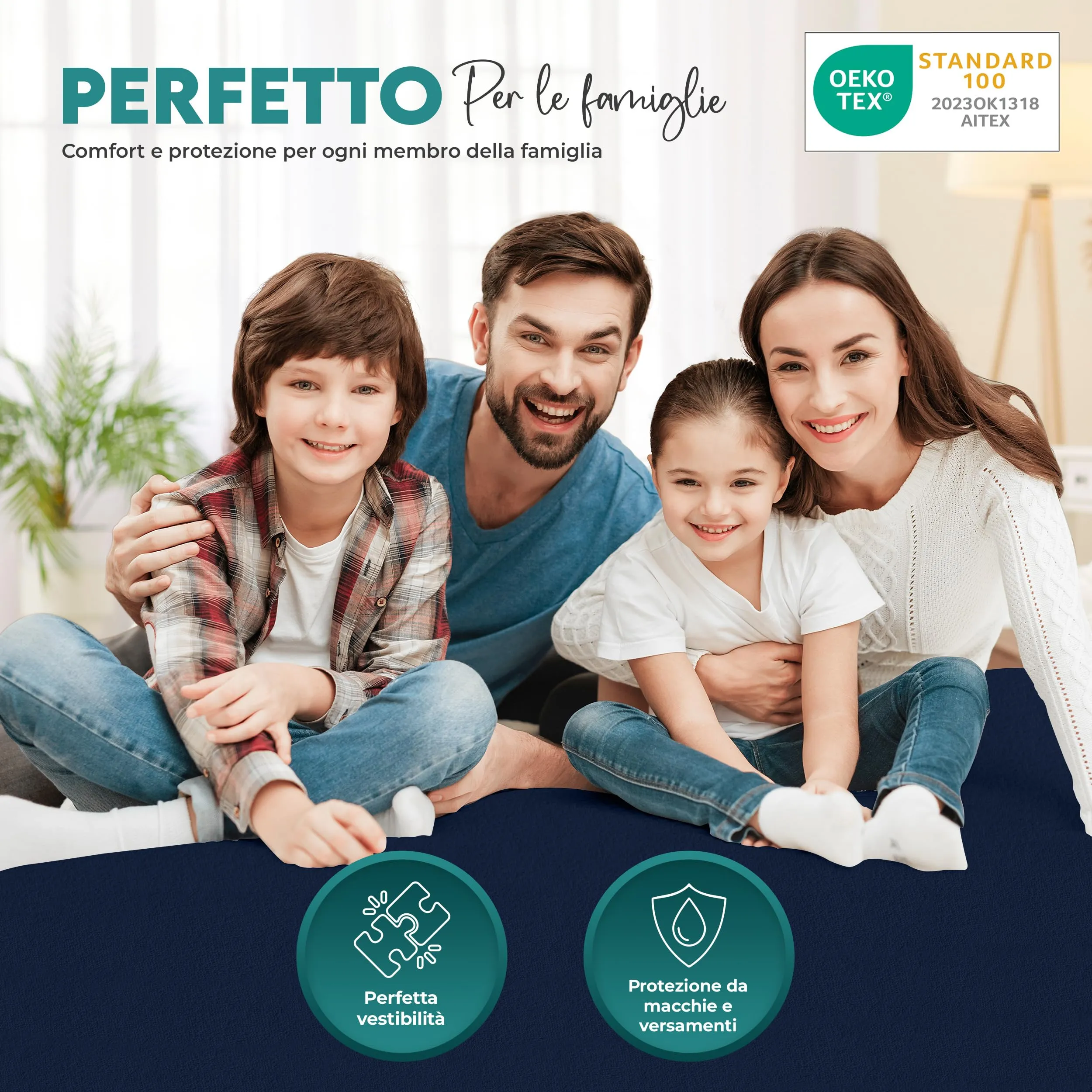 Utopia Bedding Coprimaterasso Matrimoniale Impermeabile 160 x 200 x 30 cm, Blu Marino - immagine 6