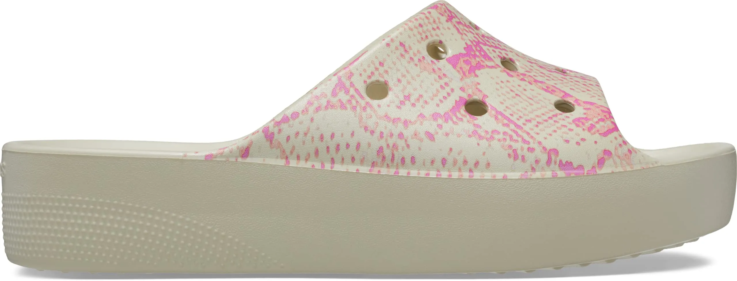 Crocs Donna Classic Platform Slide Ciabatta, Bone/Multi, 39/40 EU - immagine 1