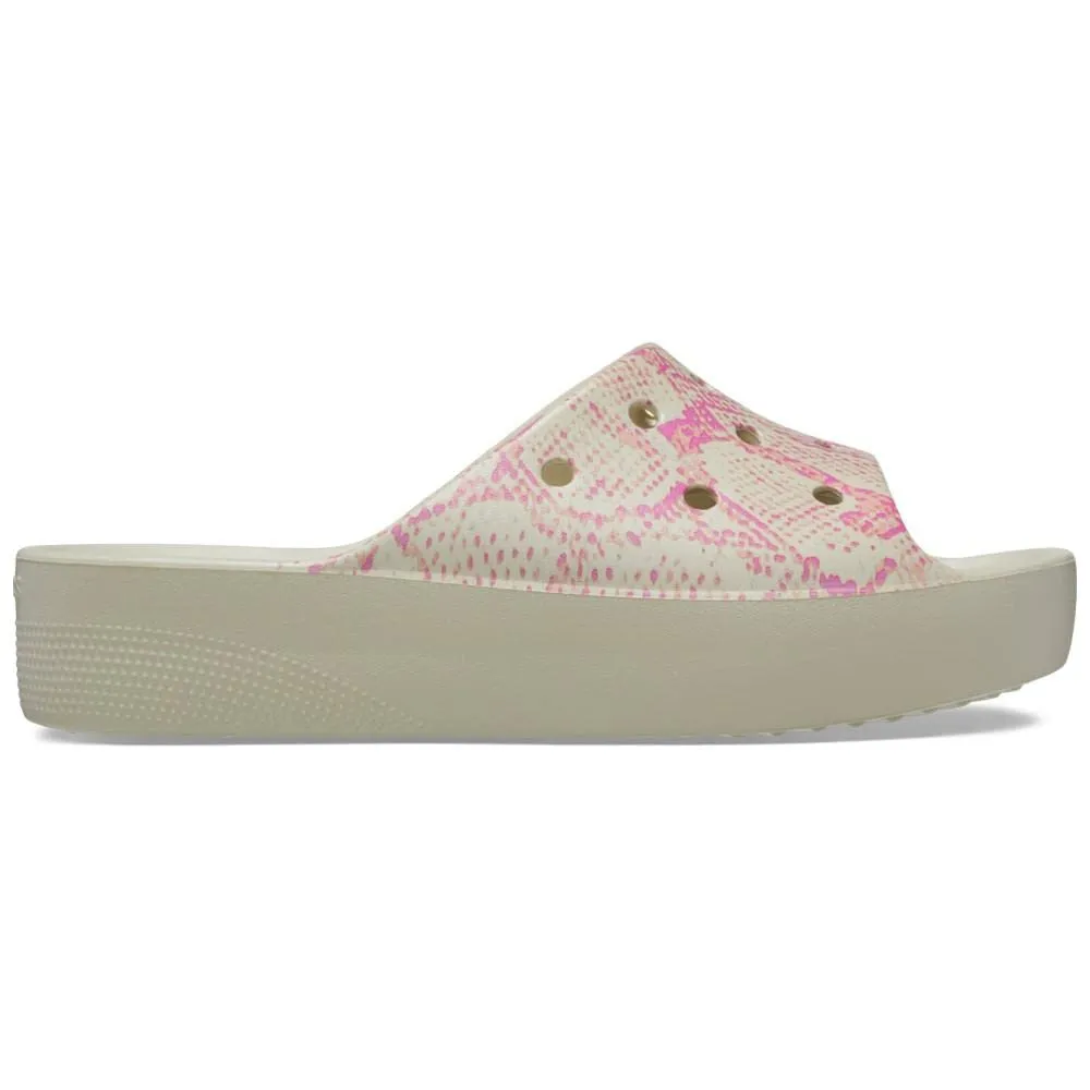 Crocs Donna Classic Platform Slide Ciabatta, Bone/Multi, 39/40 EU - immagine 2