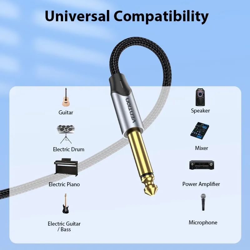 VENTION Cable de guitarra TS 6,35 mm a 6,35 mm, 2 m - immagine 7