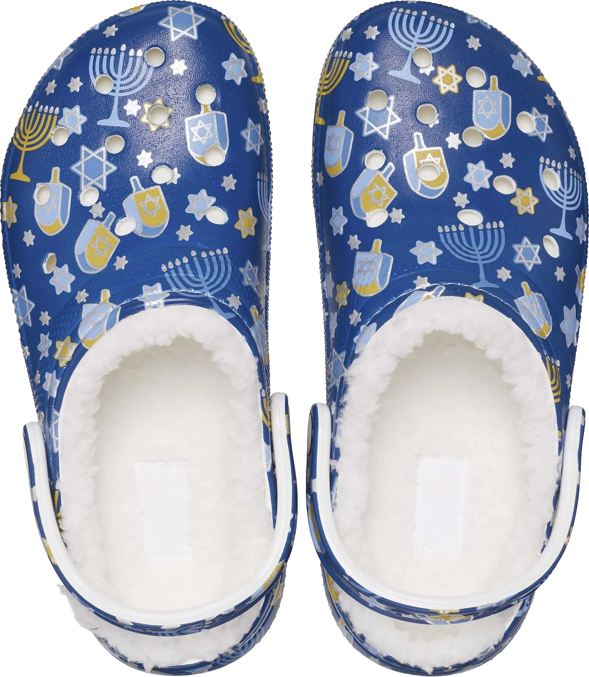 Crocs Pantofole Unisex Modello Classico con Fodera e Charm Hanukkah - immagine 4