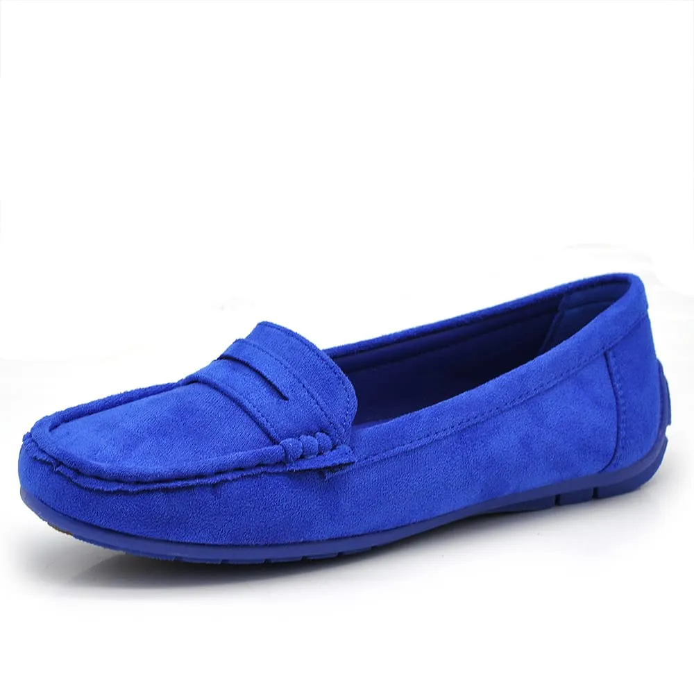 IF Mocassini Slip On Loafers Donna Camoscio con Strass FT245 Bluette N.37 - immagine 1