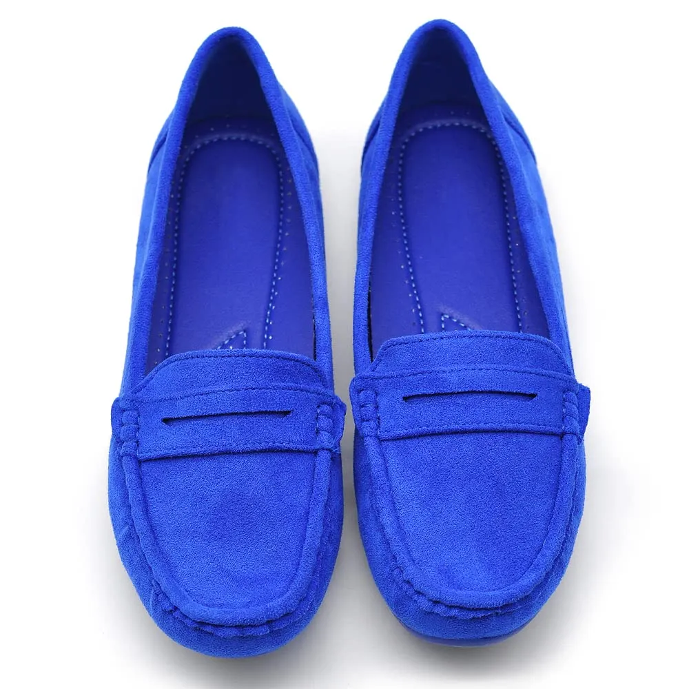 IF Mocassini Slip On Loafers Donna Camoscio con Strass FT245 Bluette N.37 - immagine 2