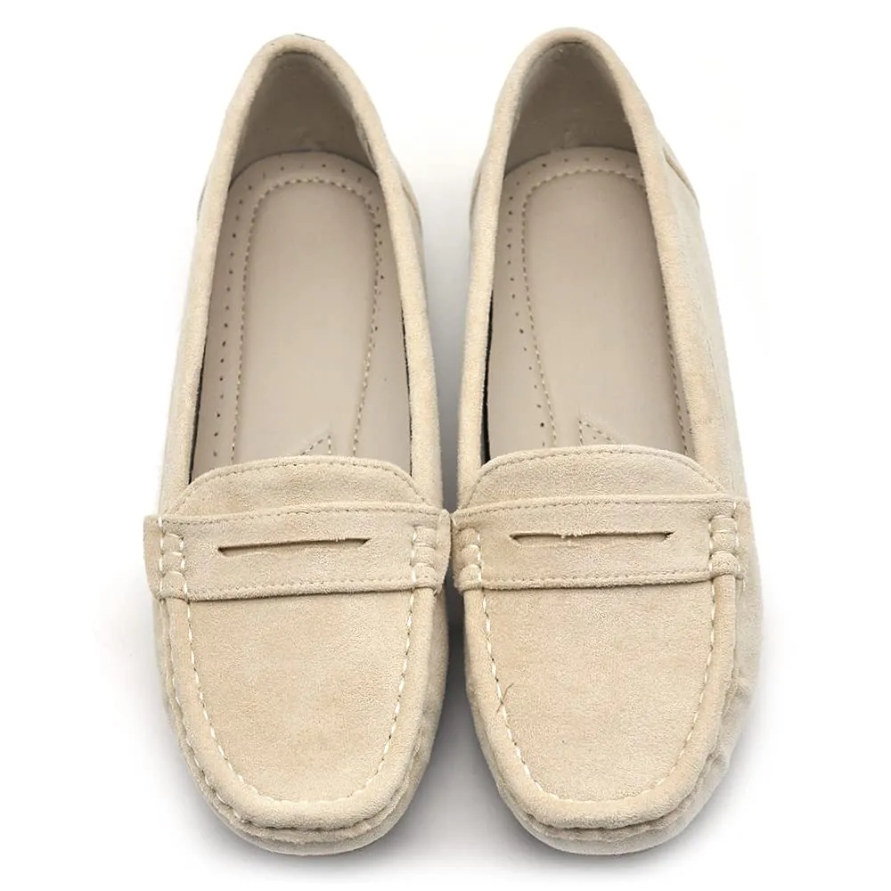 IF Mocassini Slip On Loafers Donna Camoscio con Strass FT245 Beige 41 - immagine 2