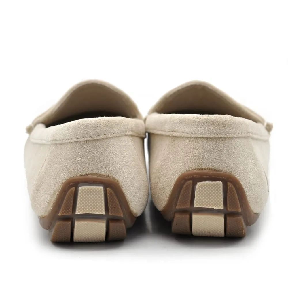 IF Mocassini Slip On Loafers Donna Camoscio con Strass FT245 Beige 41 - immagine 4