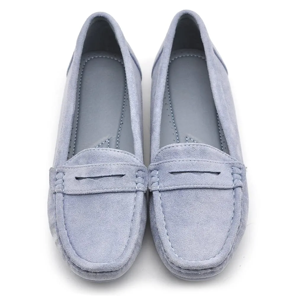 IF Mocassini Slip On Loafers Donna in Camoscio con Strass FT245 Celeste N.36 - immagine 2