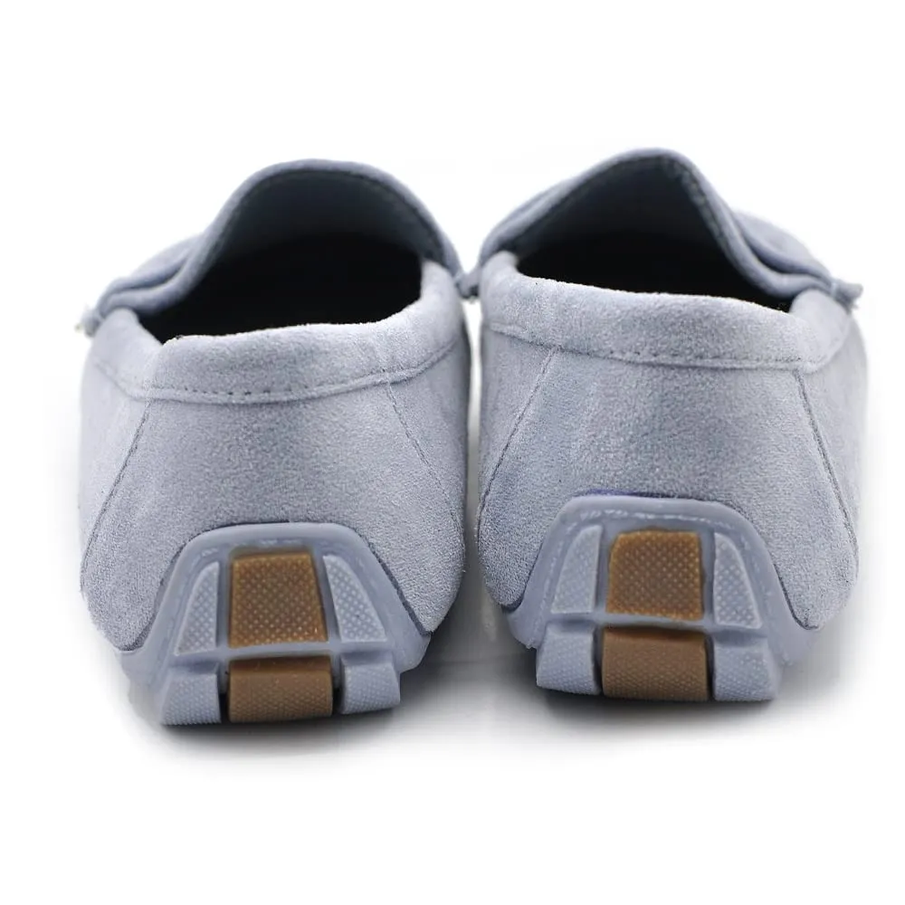 IF Mocassini Slip On Loafers Donna in Camoscio con Strass FT245 Celeste N.36 - immagine 4