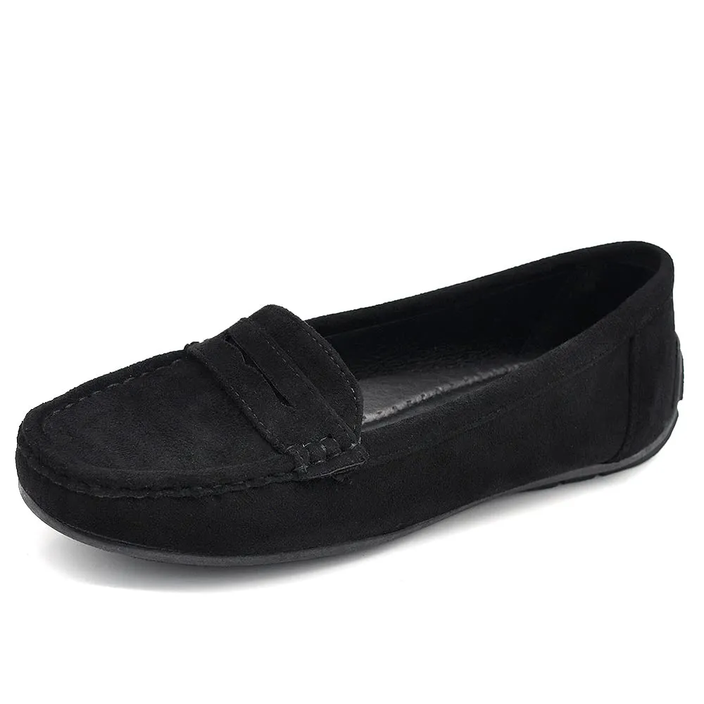 IF Mocassini Donna in Camoscio Sintetico Slip On FT245 Nero 37 - immagine 1