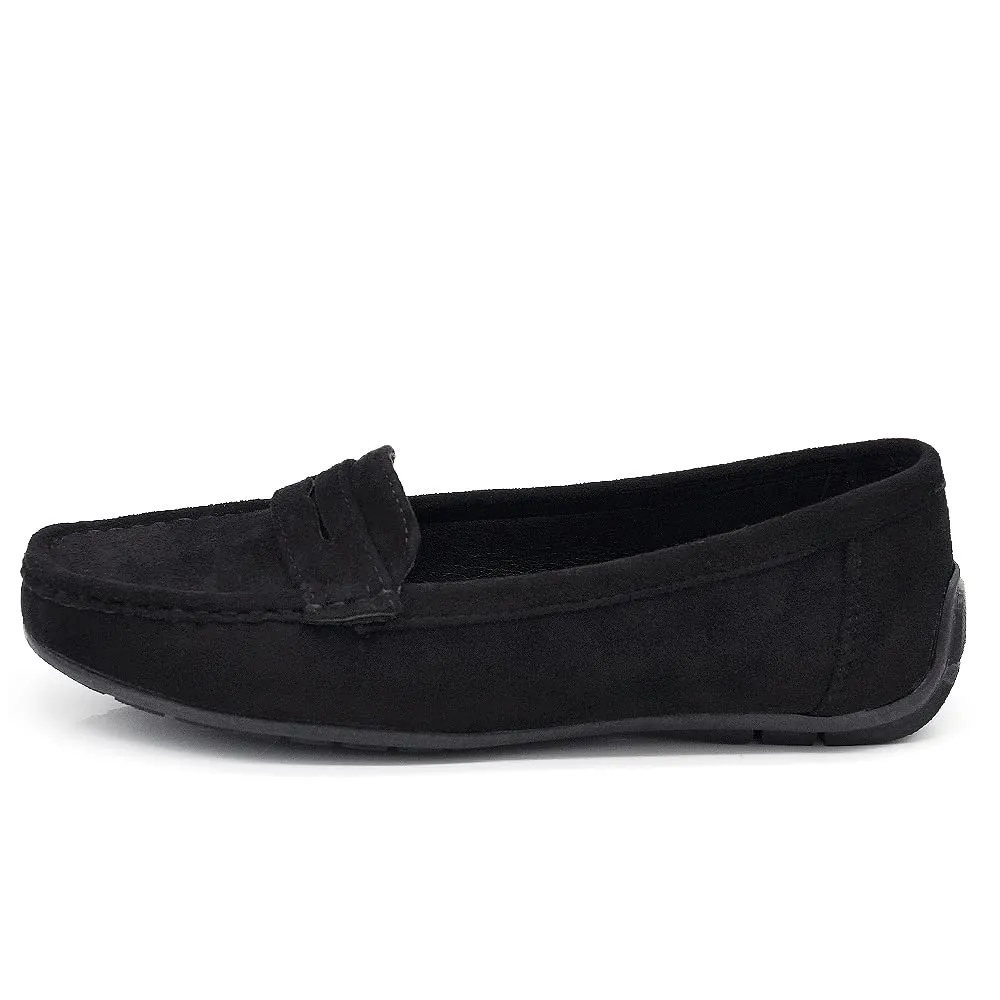 IF Mocassini Donna in Camoscio Sintetico Slip On FT245 Nero 37 - immagine 4